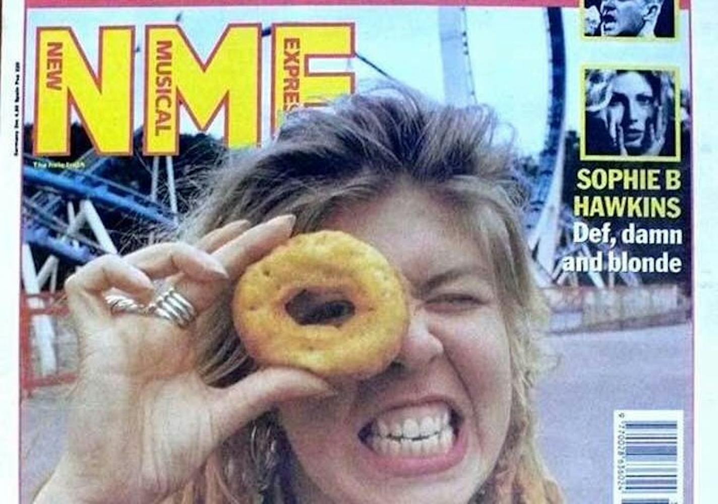 Lori Barbero of Babes in Toyland on NME's cover in 1992.