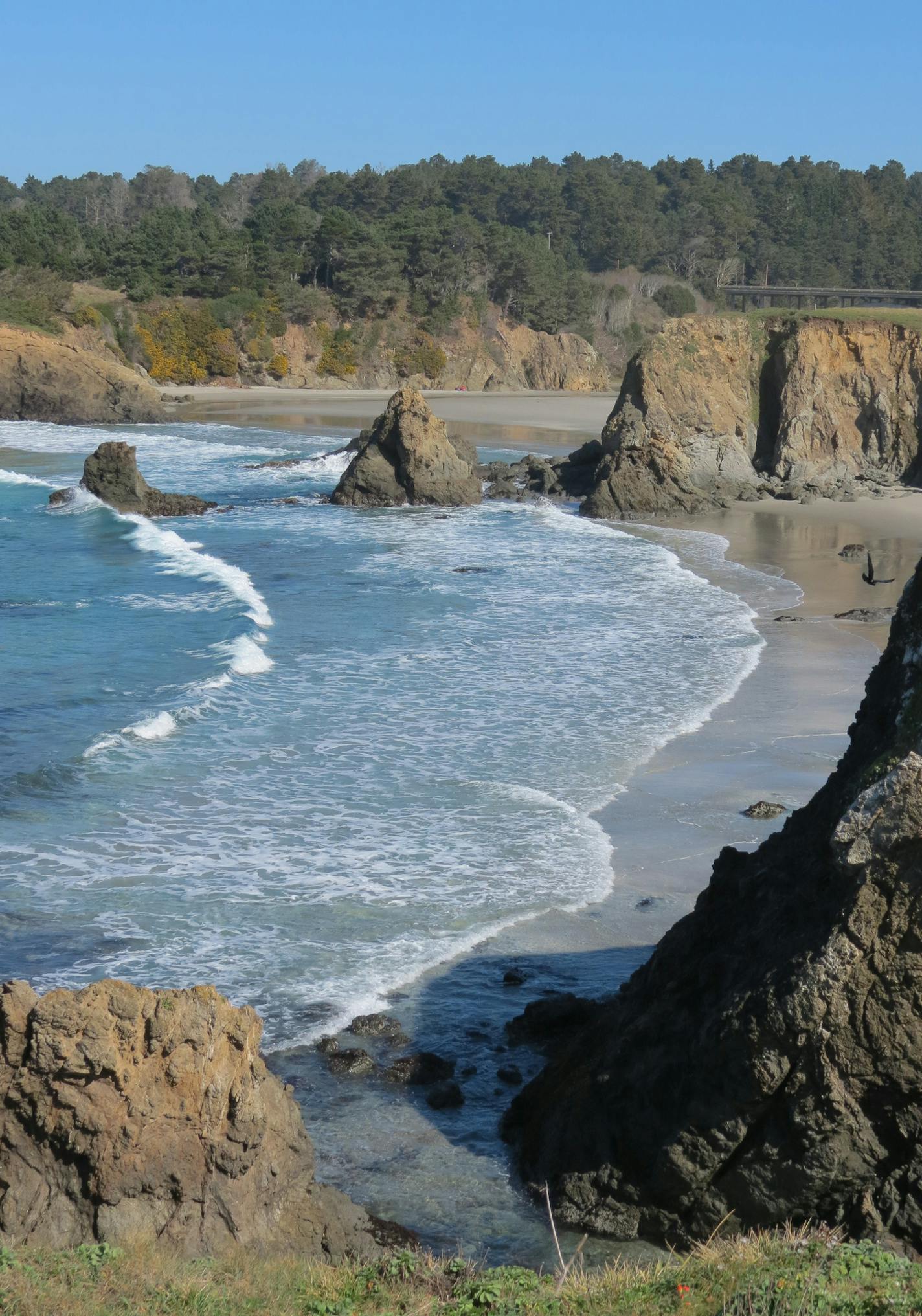 Beach and rocky cliffs at Jug Handle State Natural Reserve between Mendocino and Ft. Bragg.