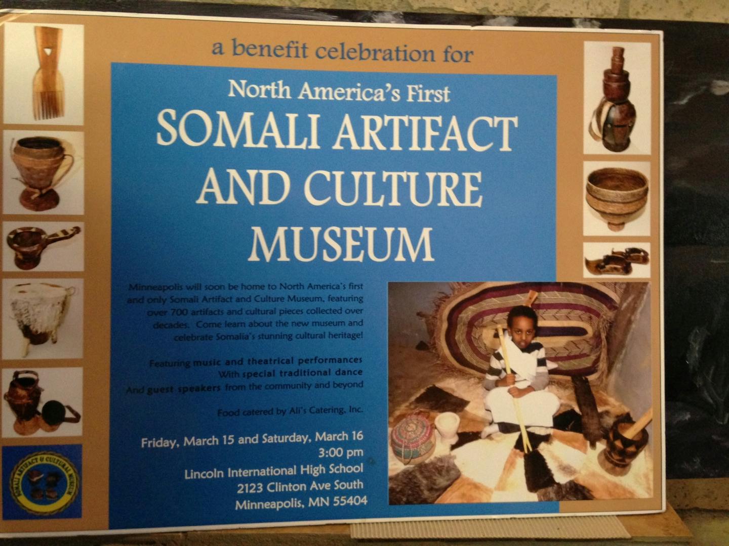 A benefit will be held on March 15 and 16 at Lincoln International School in Minneapolis to support the Somali Artifact and Culture Museum. Osman Ali and his dream of establishing a museum for Somali cultural artifacts and history - the first one outside of Somalia. A fundraiser for the project will take place March 15 and 16. Allie Shah/Star Tribune