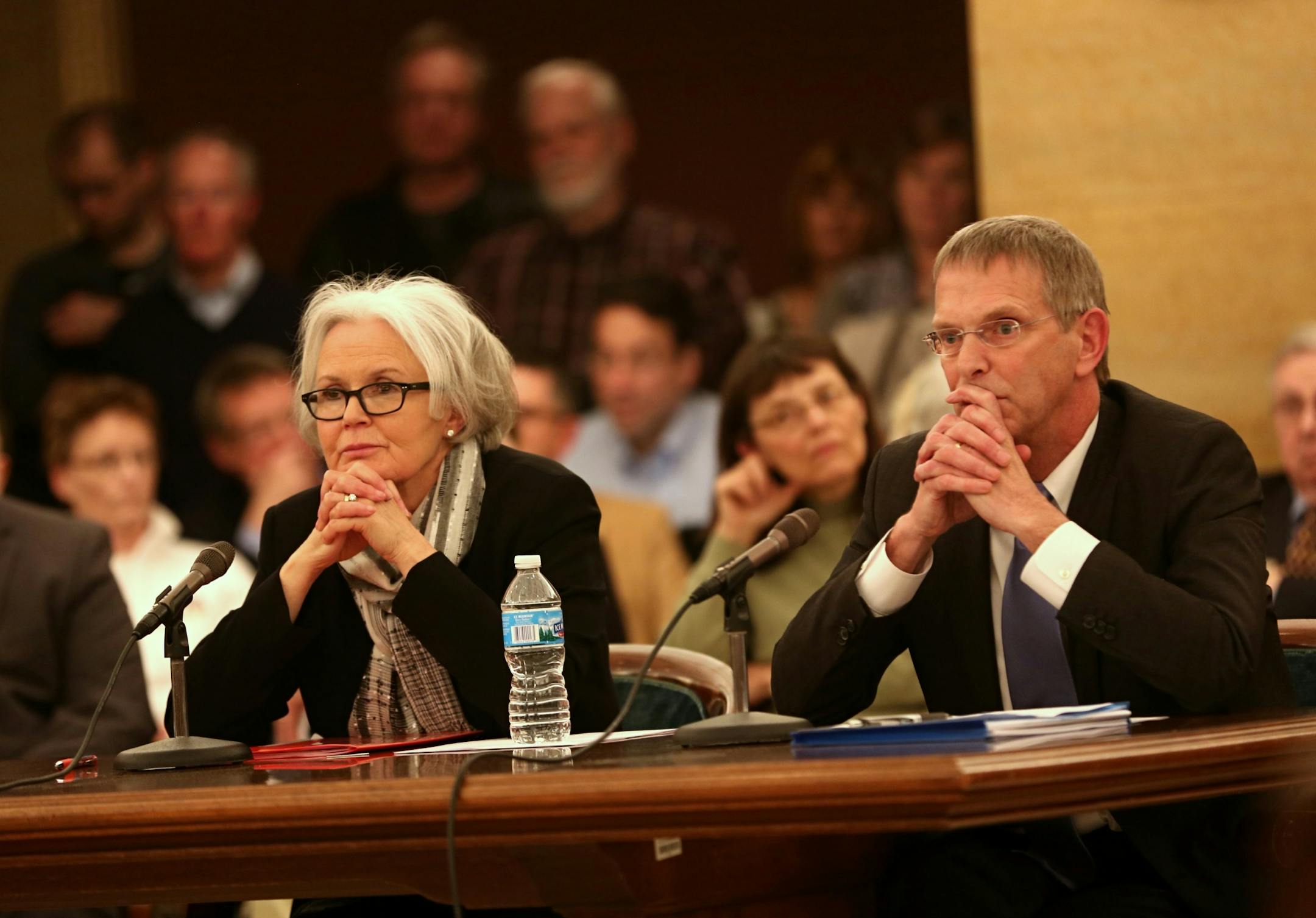 Sanford Health executives listened to legislatures criticize their operation during a hearing with Minnesota attorney general Lori Swanson in early April.