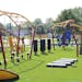 Workers put the finishing touches on the new challenge course at Schaper Park in Golden Valley this week. It is the first of its kind in the state.