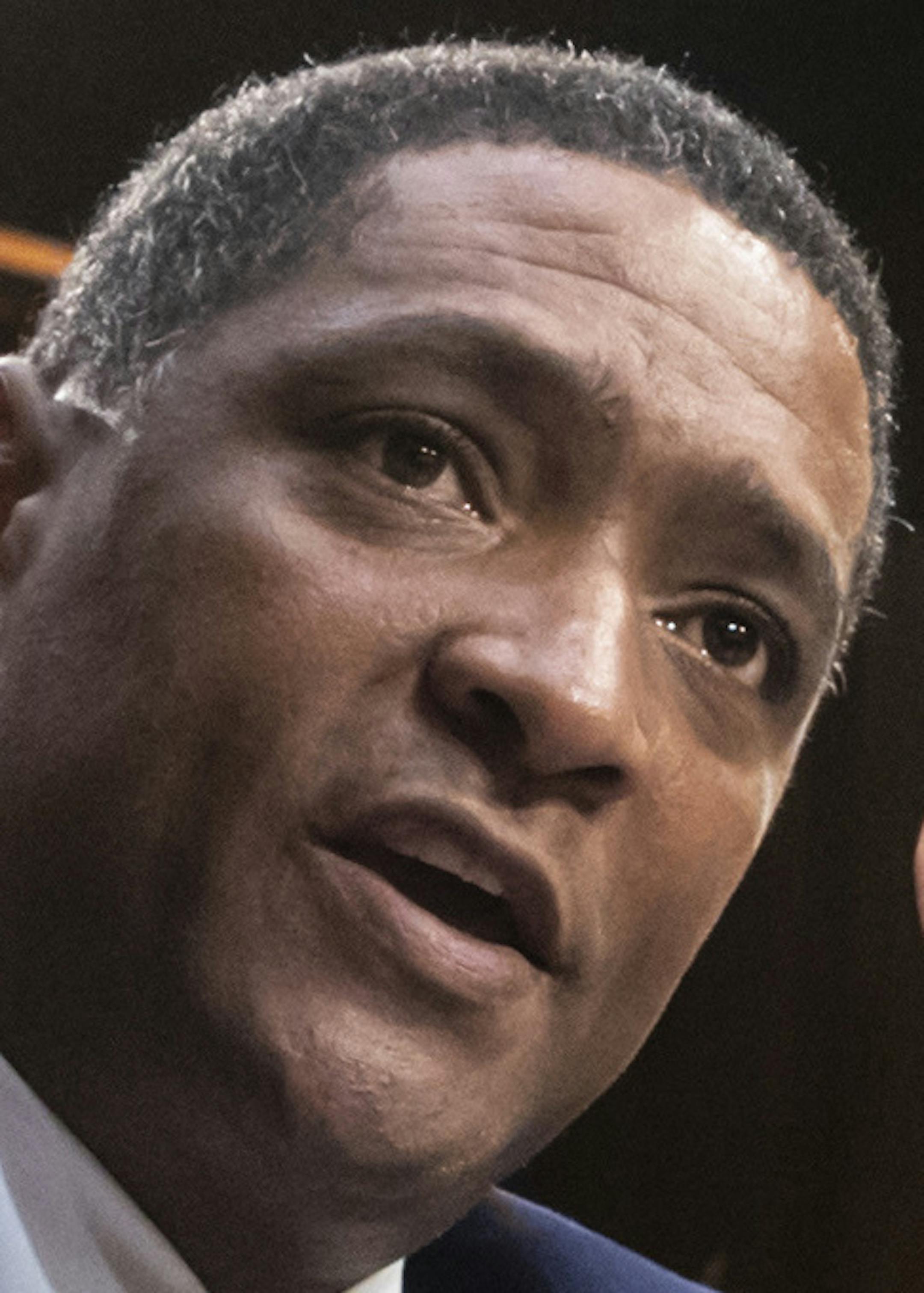 FILE - In this Sept. 7, 2018, file photo, Rep. Cedric Richmond, D-La., left, chairman of the Congressional Black Caucus, joins other character witnesses and legal experts testifying at the confirmation hearing for Brett Kavanaugh, on Capitol Hill in Washington. The Congressional Black Caucus served notice Thursday, Nov. 1, that the influential group wants a black lawmaker to hold at least one of the Houseís two top Democratic jobs next year if Nancy Pelosi or other party leaders donít