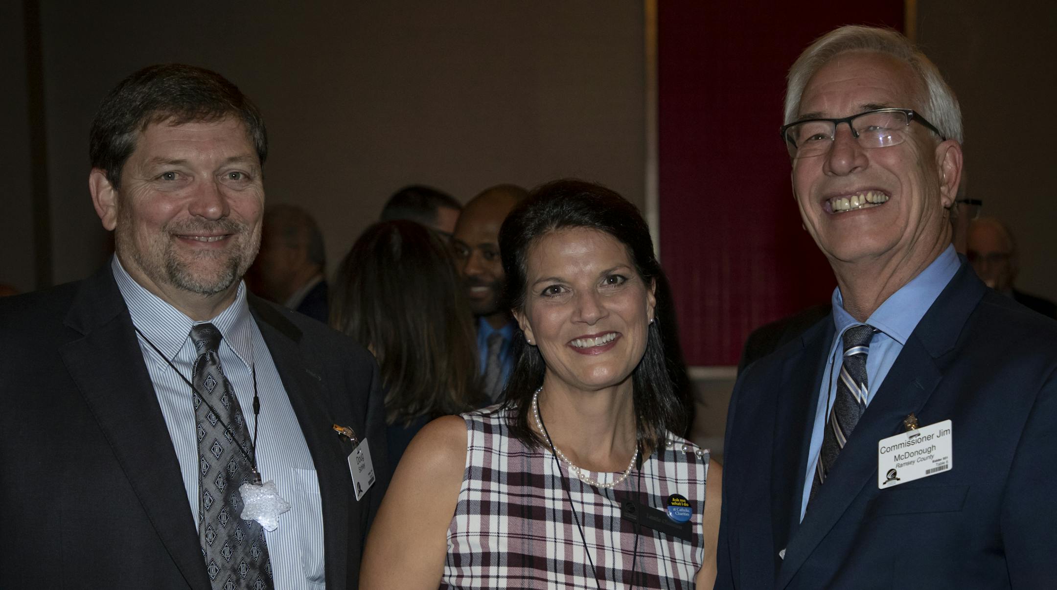 Doug Schley, Laurie Ohmann and Jim McDonough at the 2019 Saint Nicholas Dinner. [ Special to Star Tribune, photo by Matt Blewett, Matte B Photography, matt@mattebphoto.com, Saint Nicholas Dinner, Catholic Charities, Dec. 5, 2019, Minnesota, 1009874409 FACE122219 https://www.linkedin.com/in/laurie-ohmann-7563445
https://www.ramseycounty.us/your-government/leadership/board-commissioners/jim-mcdonough-district-6