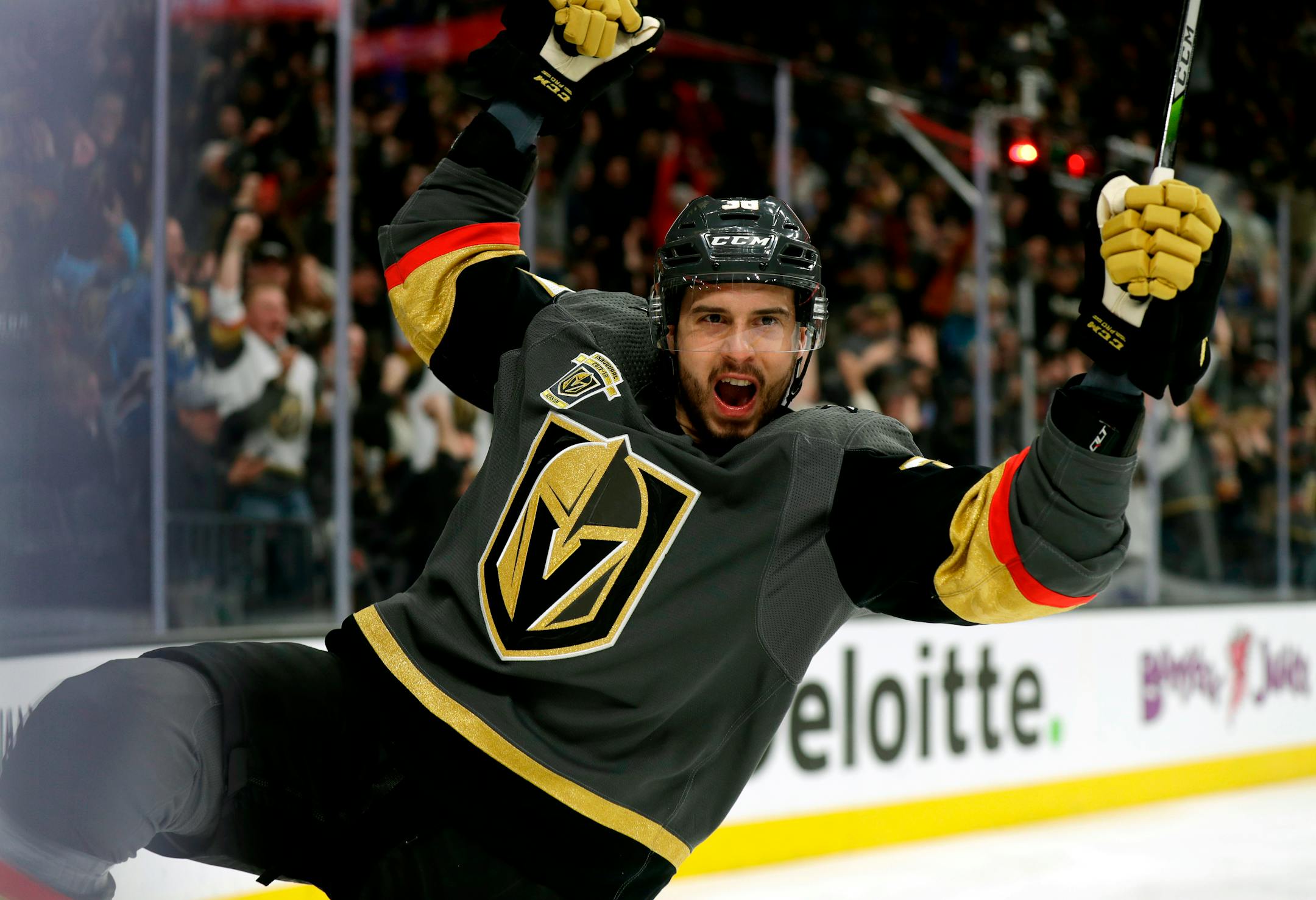 Vegas Golden Knights right wing Thomas Hyka is part of the expansion franchise that romped to the Pacific Division title with 51 wins.