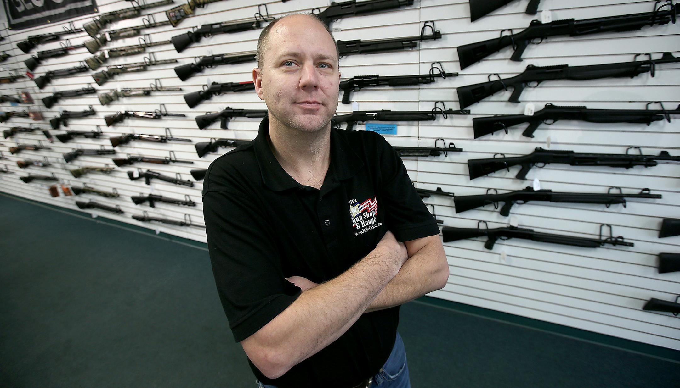 Bills Gun Shop and Range owner John Munson said that the gun used in the New Hope shooting was a shotgun purchased by a straw buyer, Wednesday, February 4, 2015 in Robbinsdale, MN. ] (ELIZABETH FLORES/STAR TRIBUNE) ELIZABETH FLORES ‚Ä¢ eflores@startribune.com