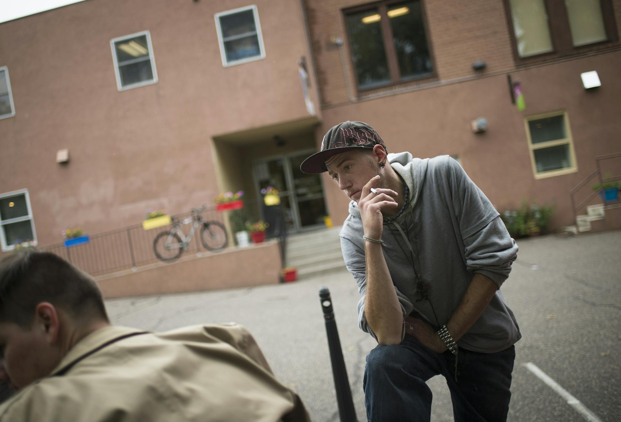 Stephen Rose smoked a cigarette outside Hope4Youth Thursday afternoon. ] Aaron Lavinsky &#x2022; aaron.lavinsky@startribune.com Suburbs across the metro are now opening an array of new services for young people facing homelessness. Dakota County has opened a new drop-in center where young adults can take a shower, grab a meal, etc. Last week the Coon Rapids planning commission unanimously approved Hope4Youth's plans to open a transitional housing complex for 18-23 year olds. Similar apartments a
