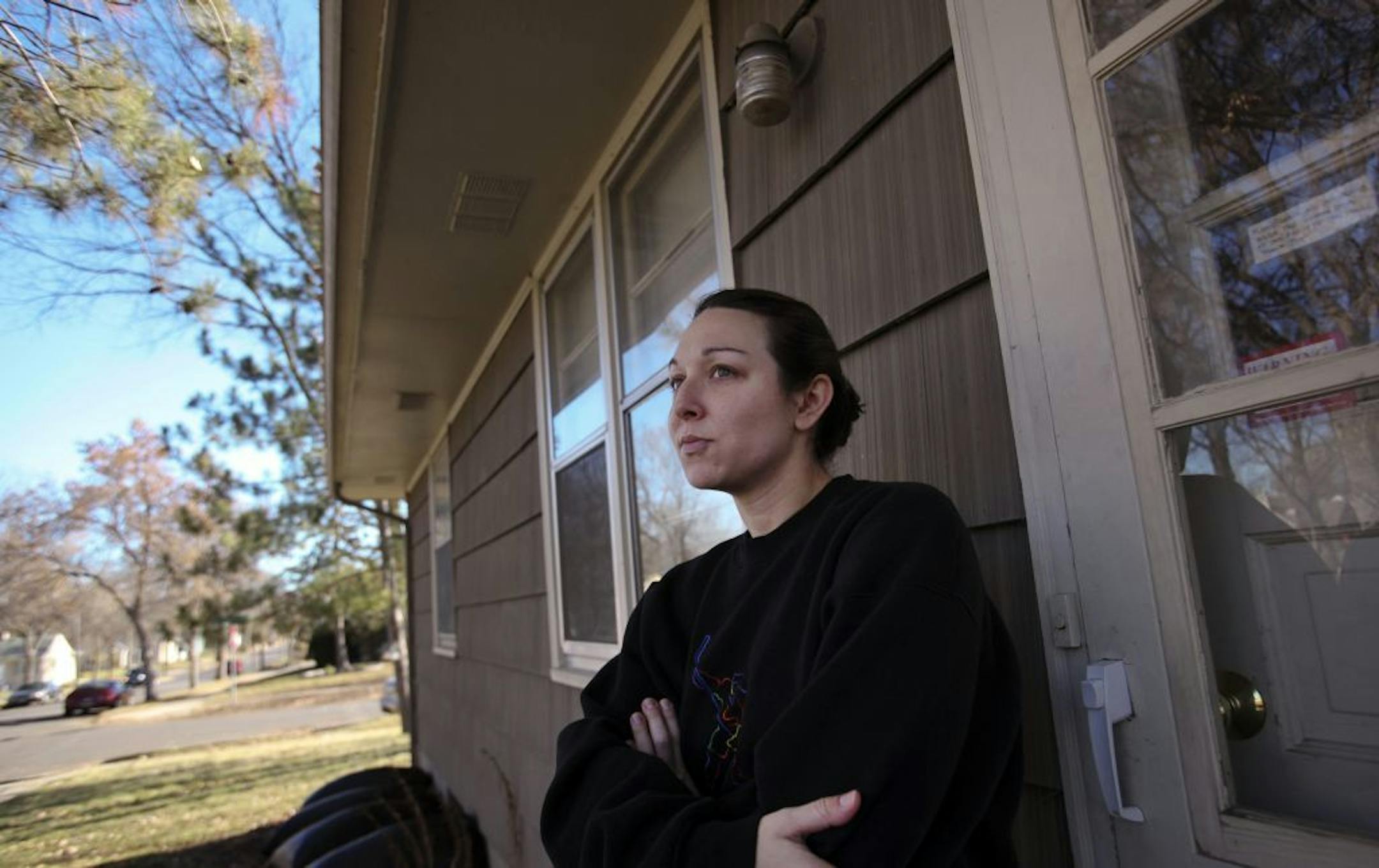 Erin Keefe, who lives in a Southwest Minneapolis neighborhood where the traffic could increase, expressed concern about the prospect of more airplane traffic over her house, Wednesday, Oct. 31, 2012, in Minneapolis, MN.