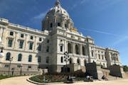 The sun shines on the Minnesota State Capitol in St. Paul, Wednesday, May 15, 2019, as Gov. Tim Walz and top legislative leaders continued their budge