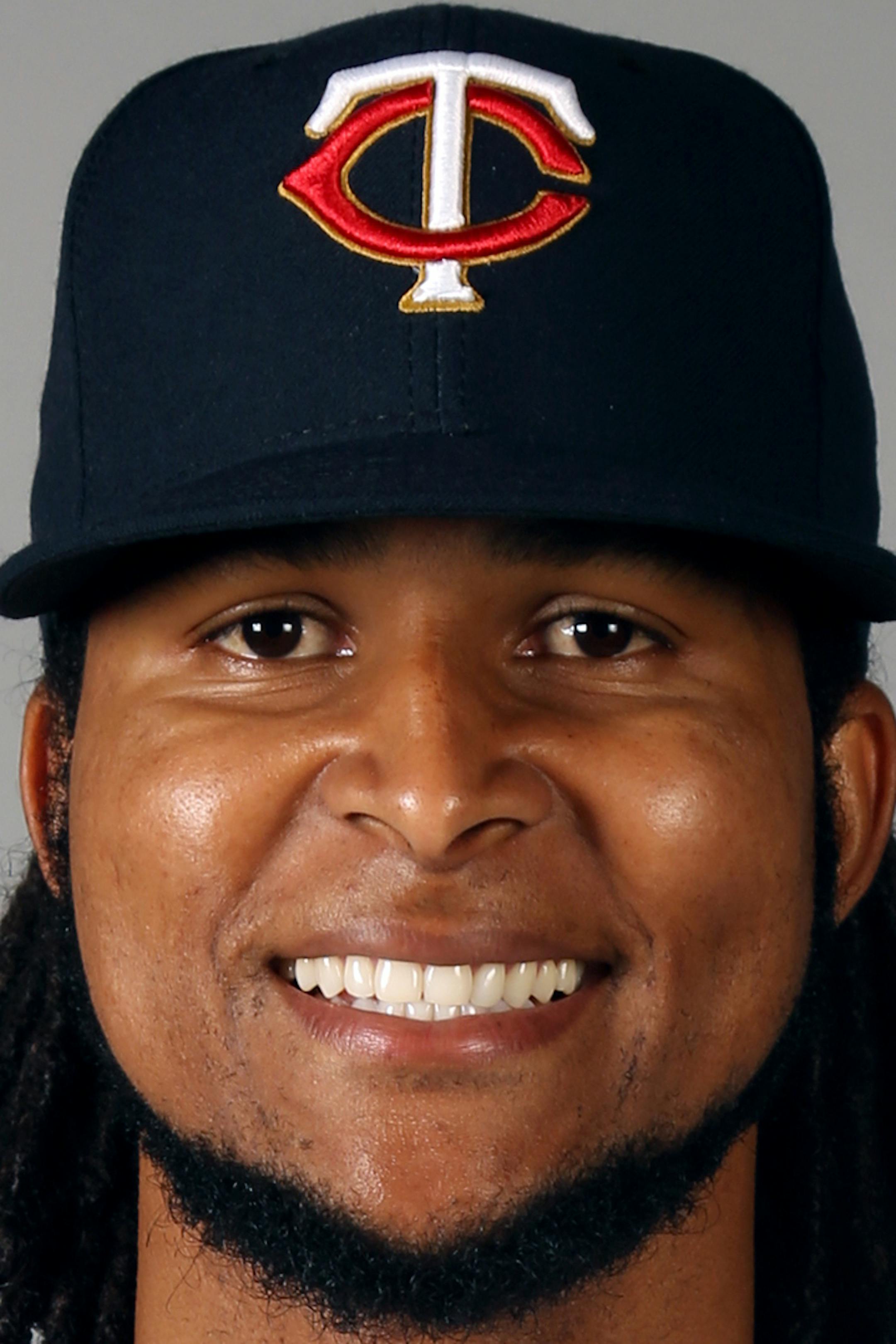 FORT MYERS, FL - MARCH 3: Ervin Santana #54 of the Minnesota Twins poses during Photo Day on Tuesday, March 3, 2015 at Hammond Stadium in Fort Myers, Florida. (Photo by Robbie Rogers/MLB Photos via Getty Images) *** Local Caption *** Ervin Santana ORG XMIT: 532475317