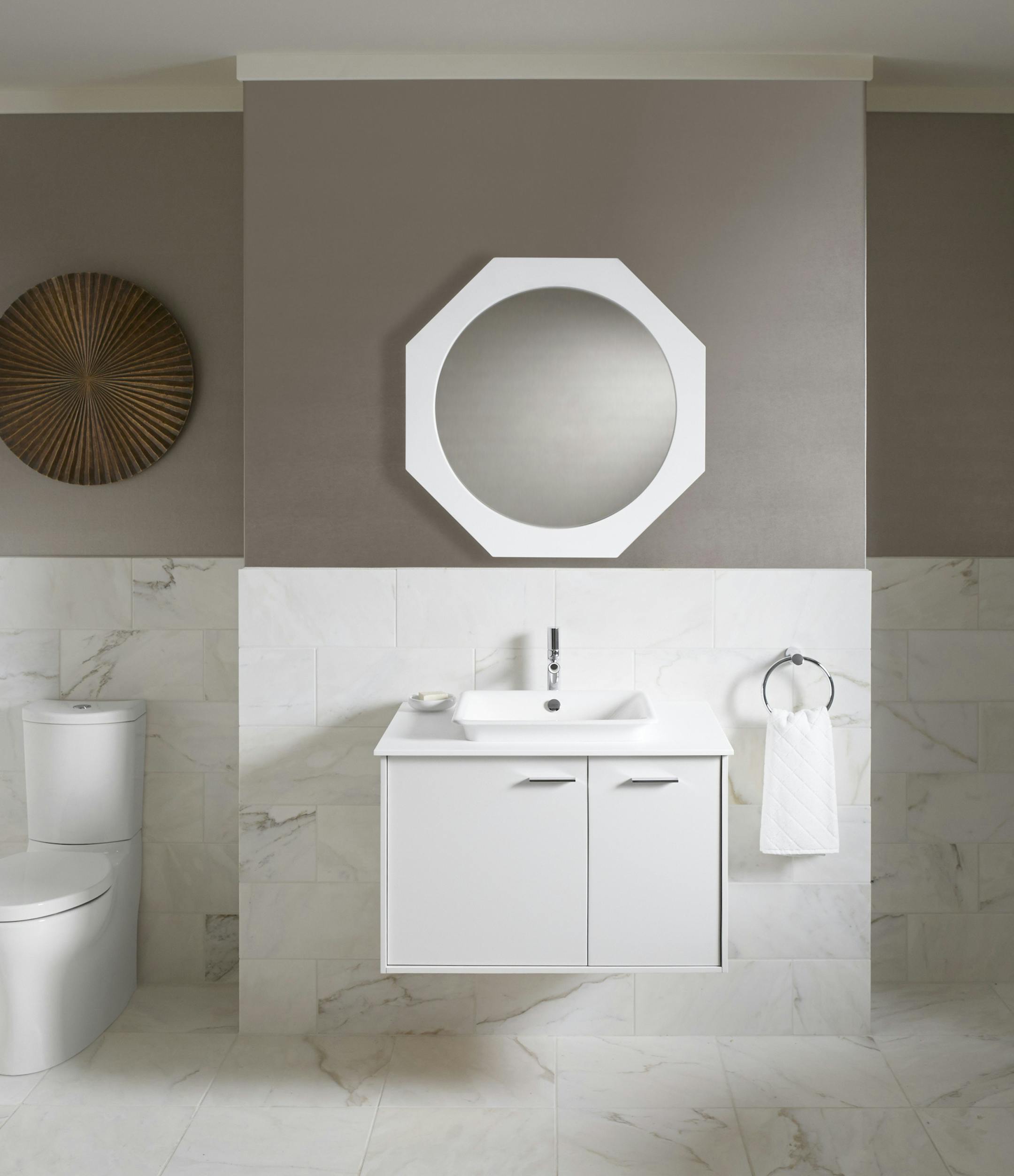 Kohler's Jute vanities are an example of the wall-hung vanities that give you extra storage, but still work well in small spaces. (Kohler/MCT) ORG XMIT: 1152799