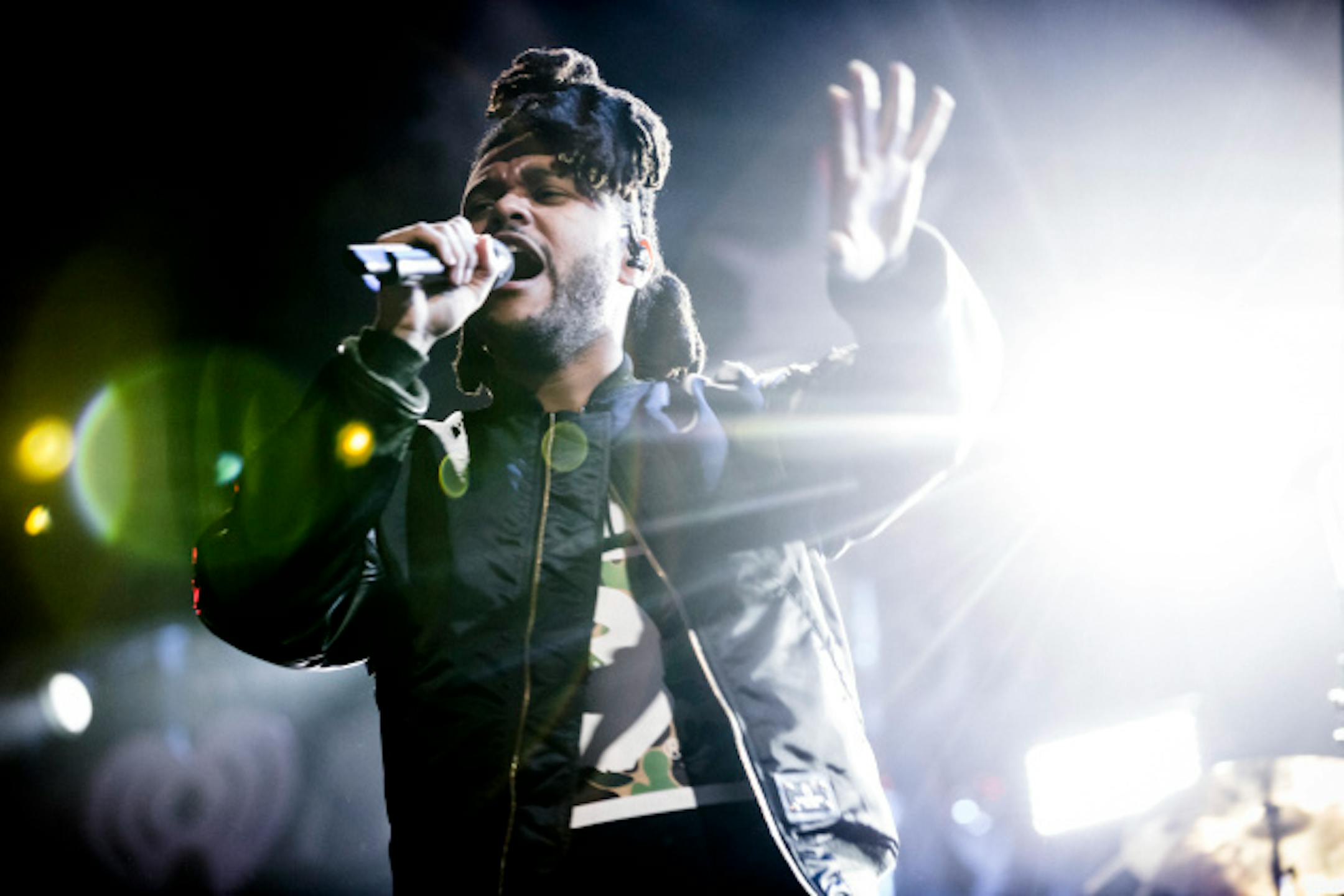 Canadian singer/rapper the Weeknd (Abel Tesfaye) last month at the iHeartRadio Z100 Jingle Ball in New York. / Chad Batka, New York Times