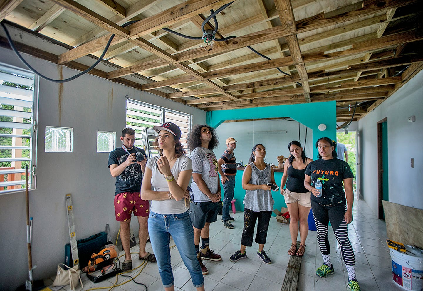 Residents from Comerio, Puerto Rico gave the relief team from Minneapolis, MN, including Maria Isa PÈrez-Hedges a walking tour of the work that is being done post Hurricane Maria.