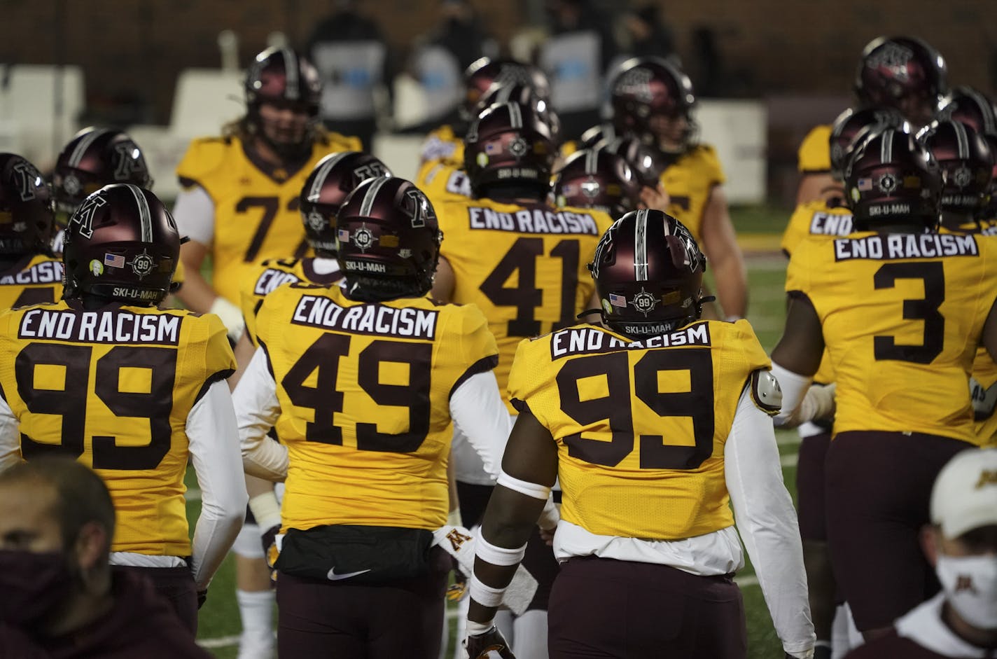 The Gophers during their game with Purdue on Nov. 20.