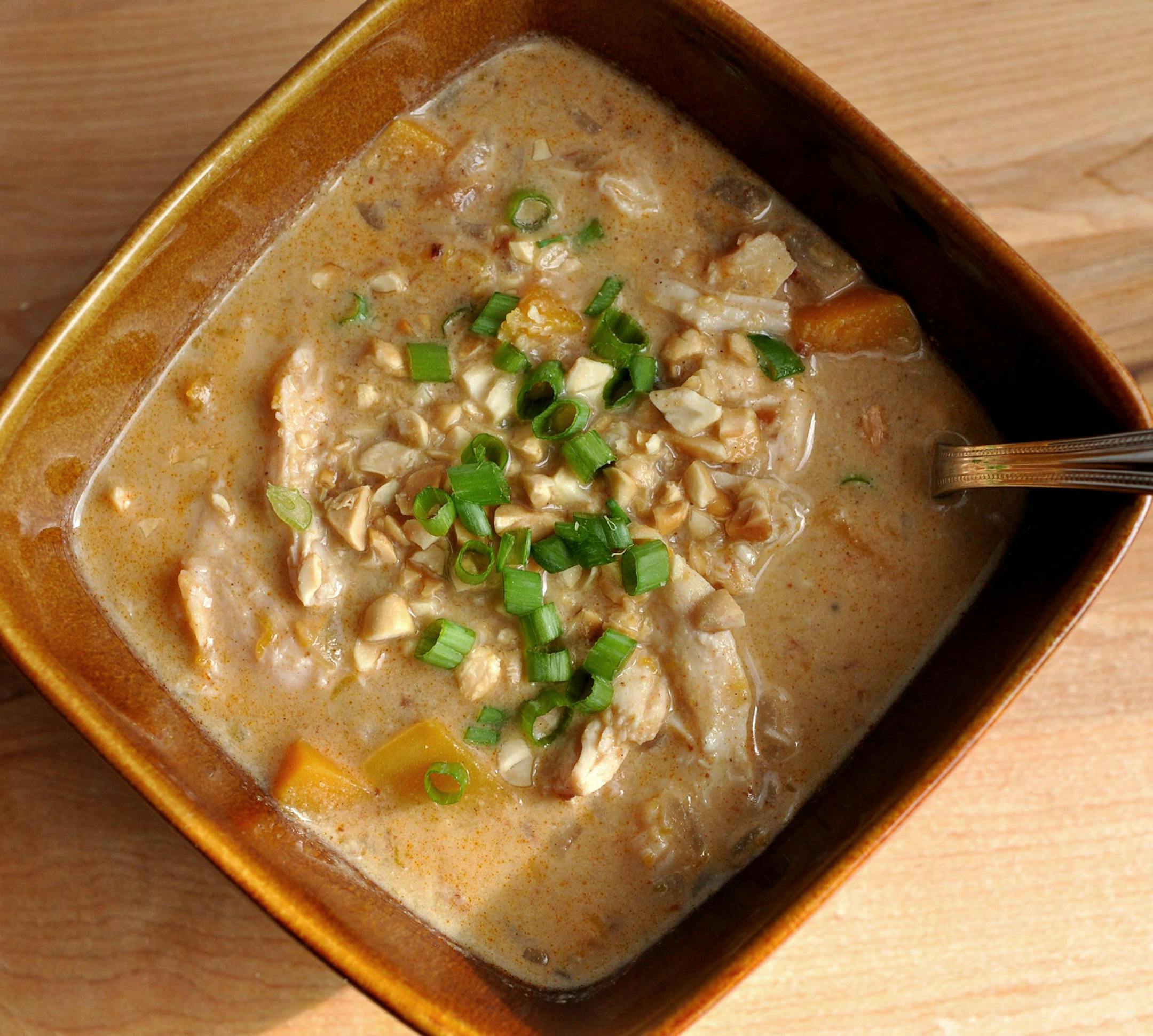Smoky Peanut Chicken and Butternut Squash Soup.