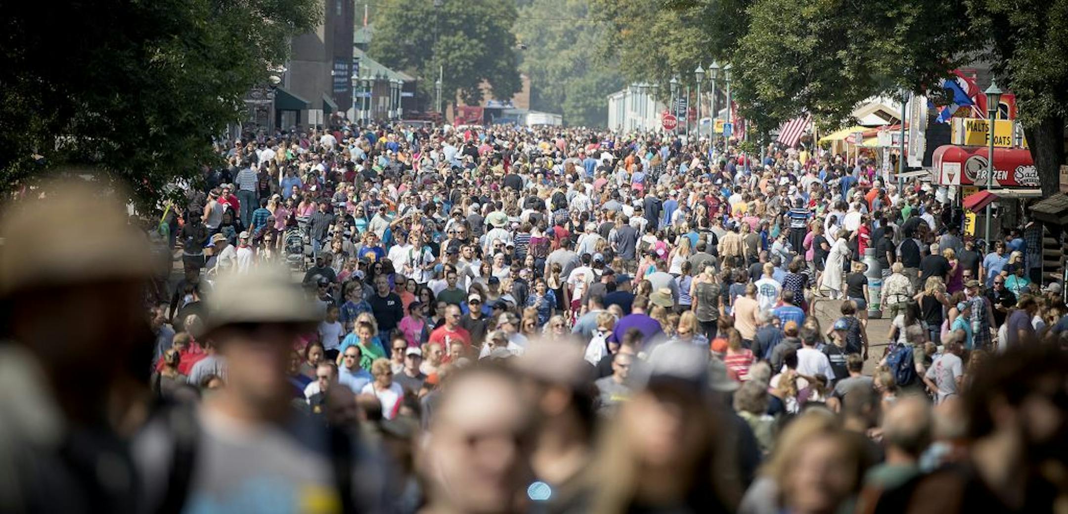 Crowds filled the streets on the last day of the Minnesota State Fair, Monday, September 4, 2017 in Falcon Heights, MN.