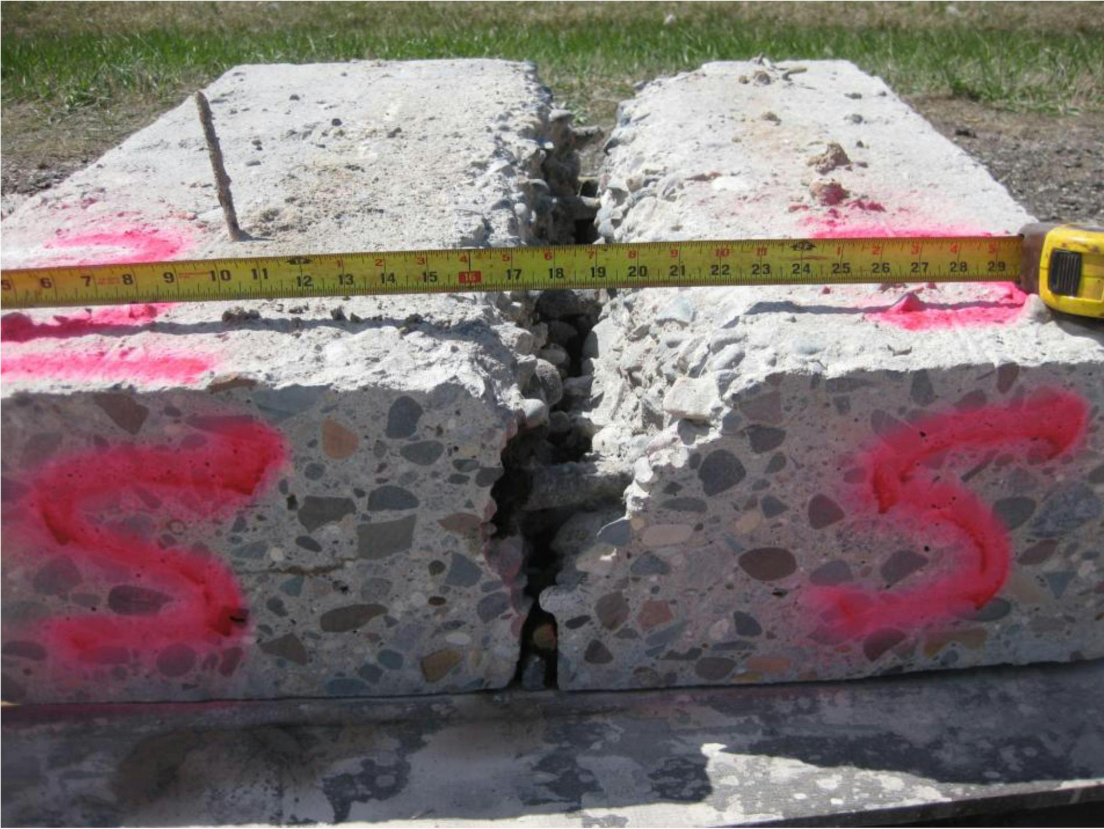 While it may not be evident to motorists, concrete is deteriorating from the ground up all along the I-694 corridor. MnDOT will make repair cracks such as this one as part of a $21 million project that begins Monday.