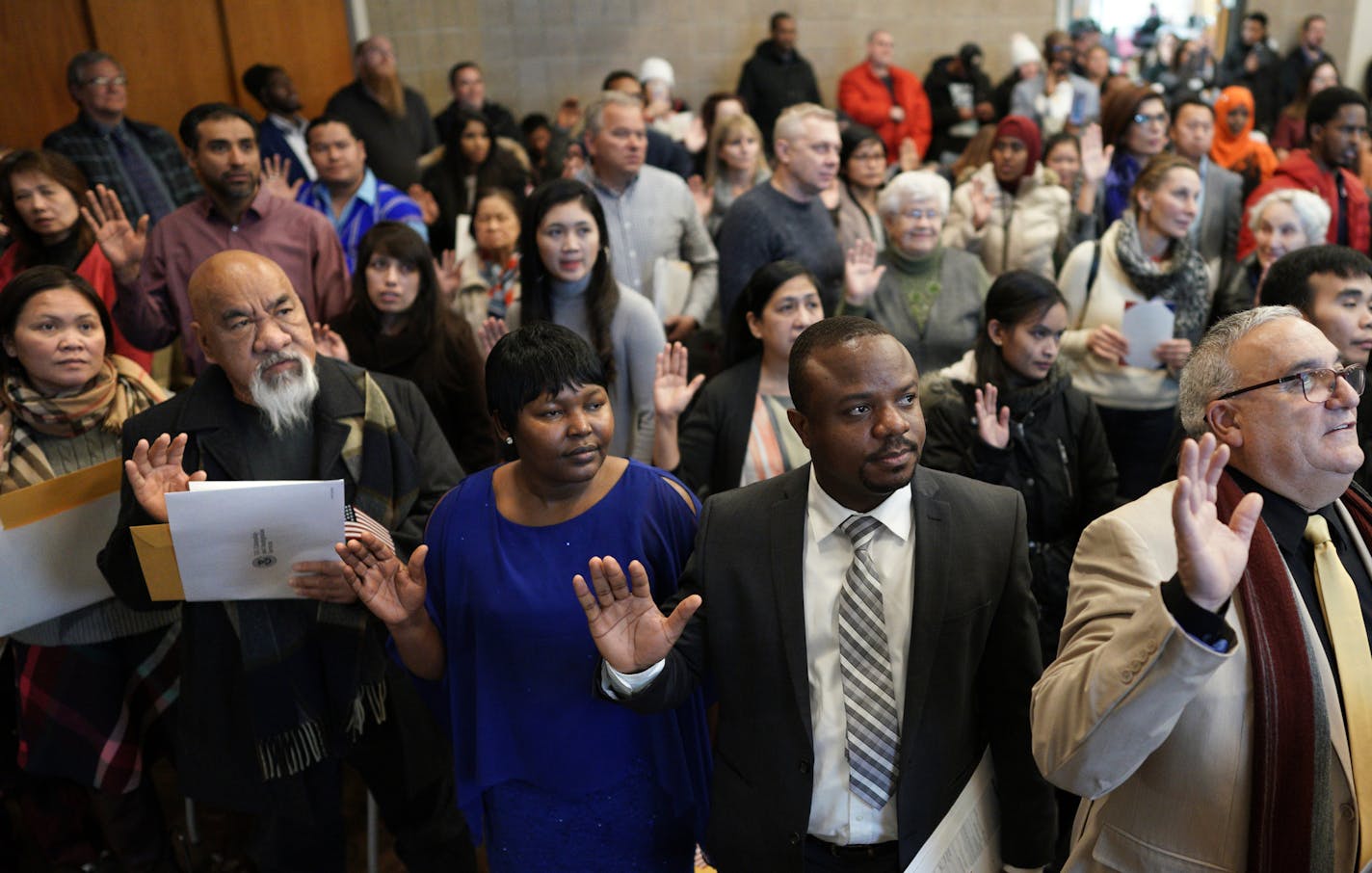 Last week, 126 new immigrants and refugees from 38 countries were sworn in as U.S. citizens at the International Institute of Minnesota.