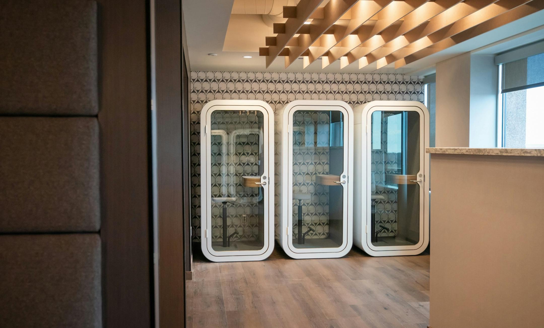 Life Time Works has 12 phone booths.