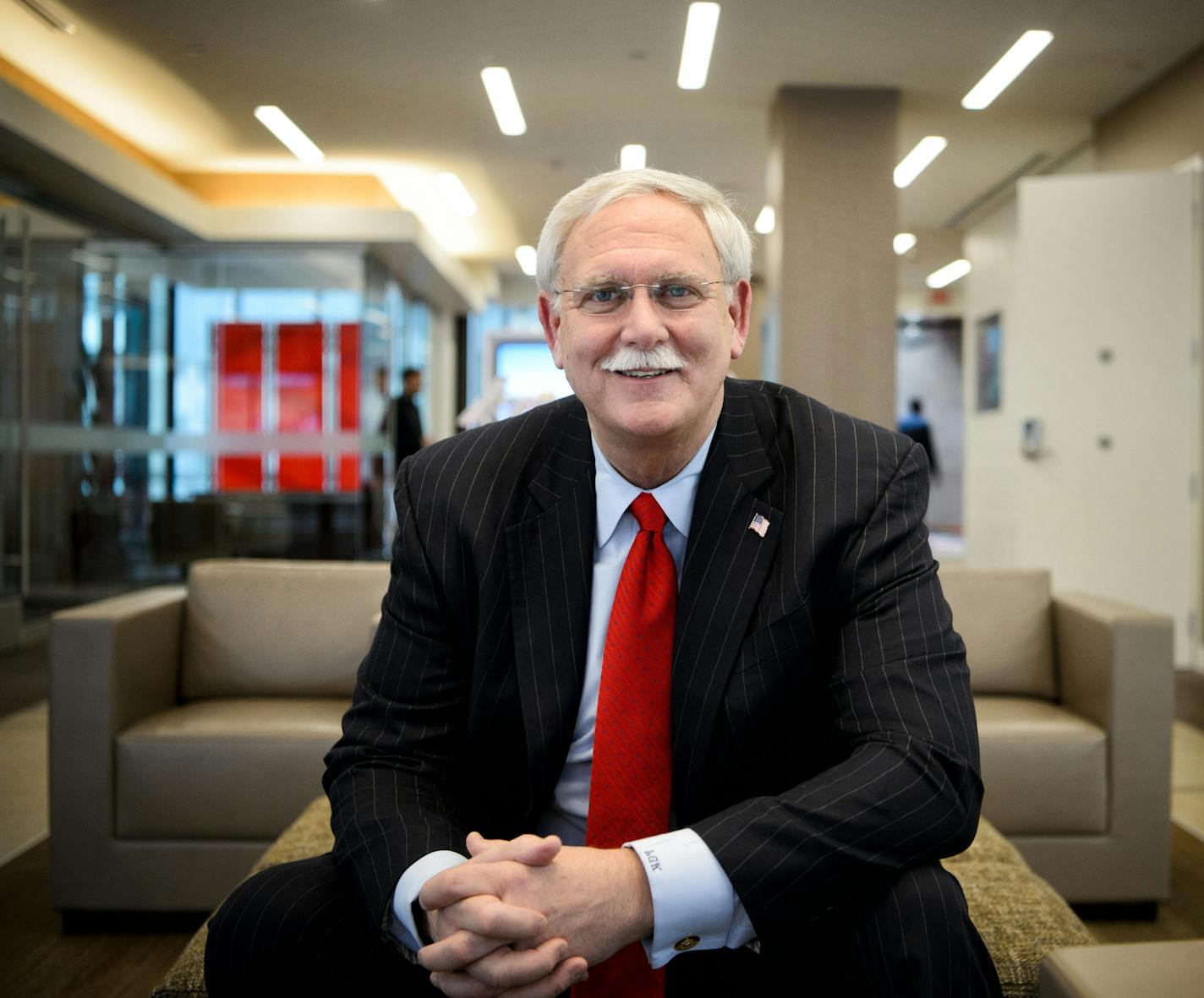 Market president Larry Kloth in Bank of America's new locaton in the IDS Skyway. Bank of America is planning a big expansion in the Twin Cities, the heart of Wells Fargo and U.S. Bank country. ] GLEN STUBBE * gstubbe@startribune.com Tuesday, February 16, 2016