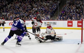 An announced crowd of 11,024 at Xcel Energy Center watches as the Minnesota Frost plays the Ottawa Charge in the decisive Game 4 of the Walter Cup Fin