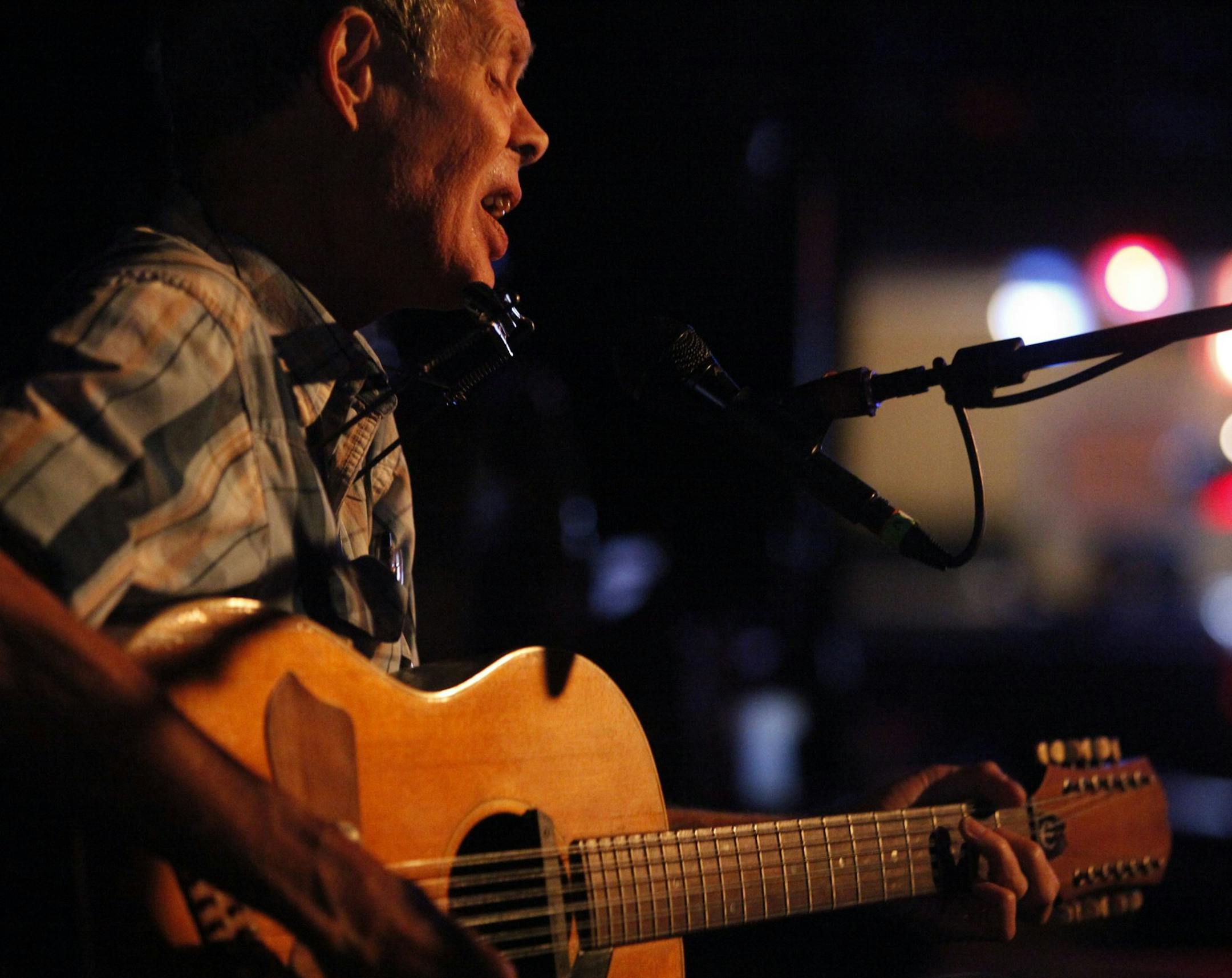 Minneapolis, Minn - July 18, 2009 - ] Local blues legand Spider John Koerner performs on the indoor stage during the third annual Deep Blues Festival Saturday afternoon at the The Cabooze in Minneapolis.