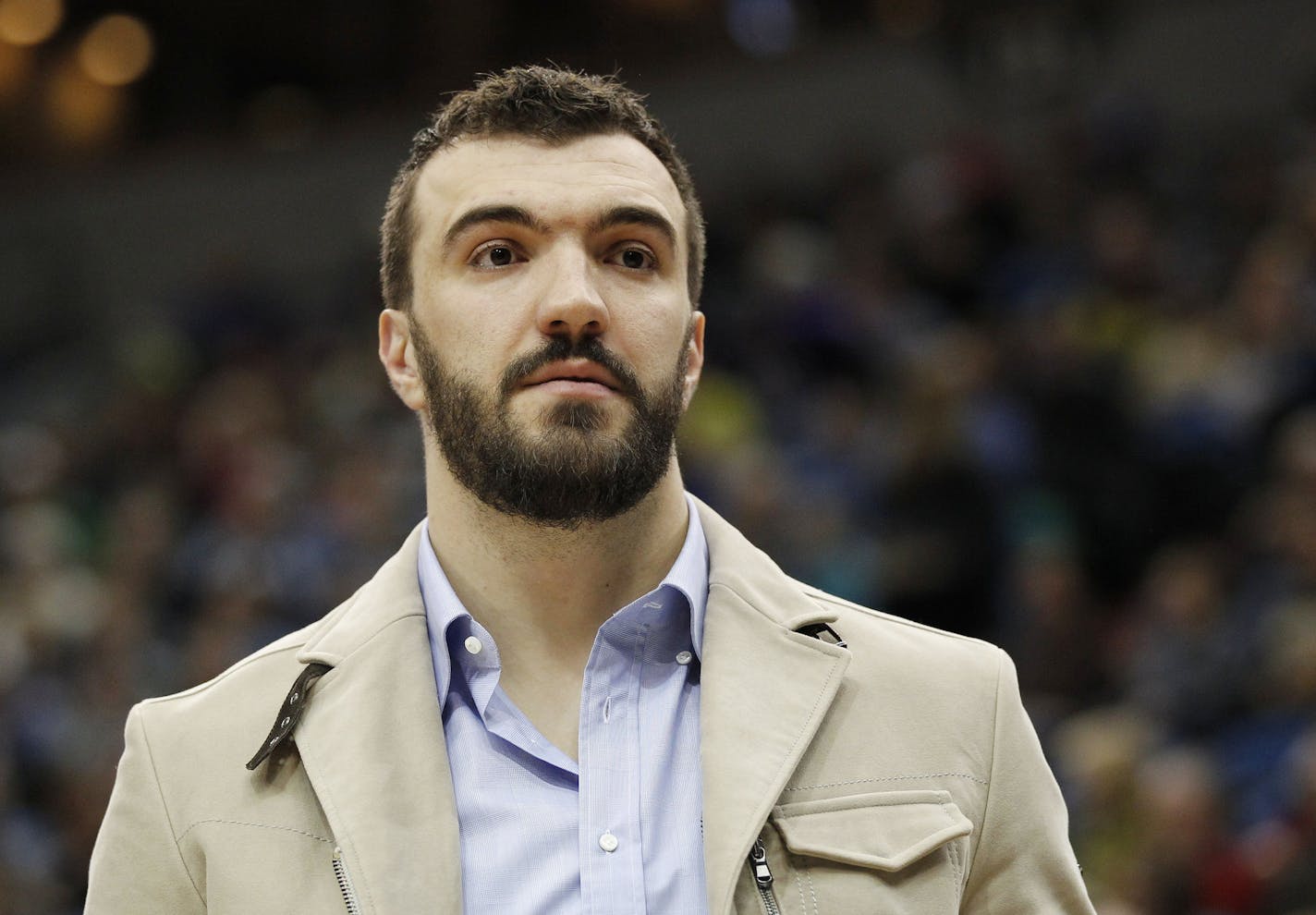 Injured Minnesota Timberwolves center Nikola Pekovic