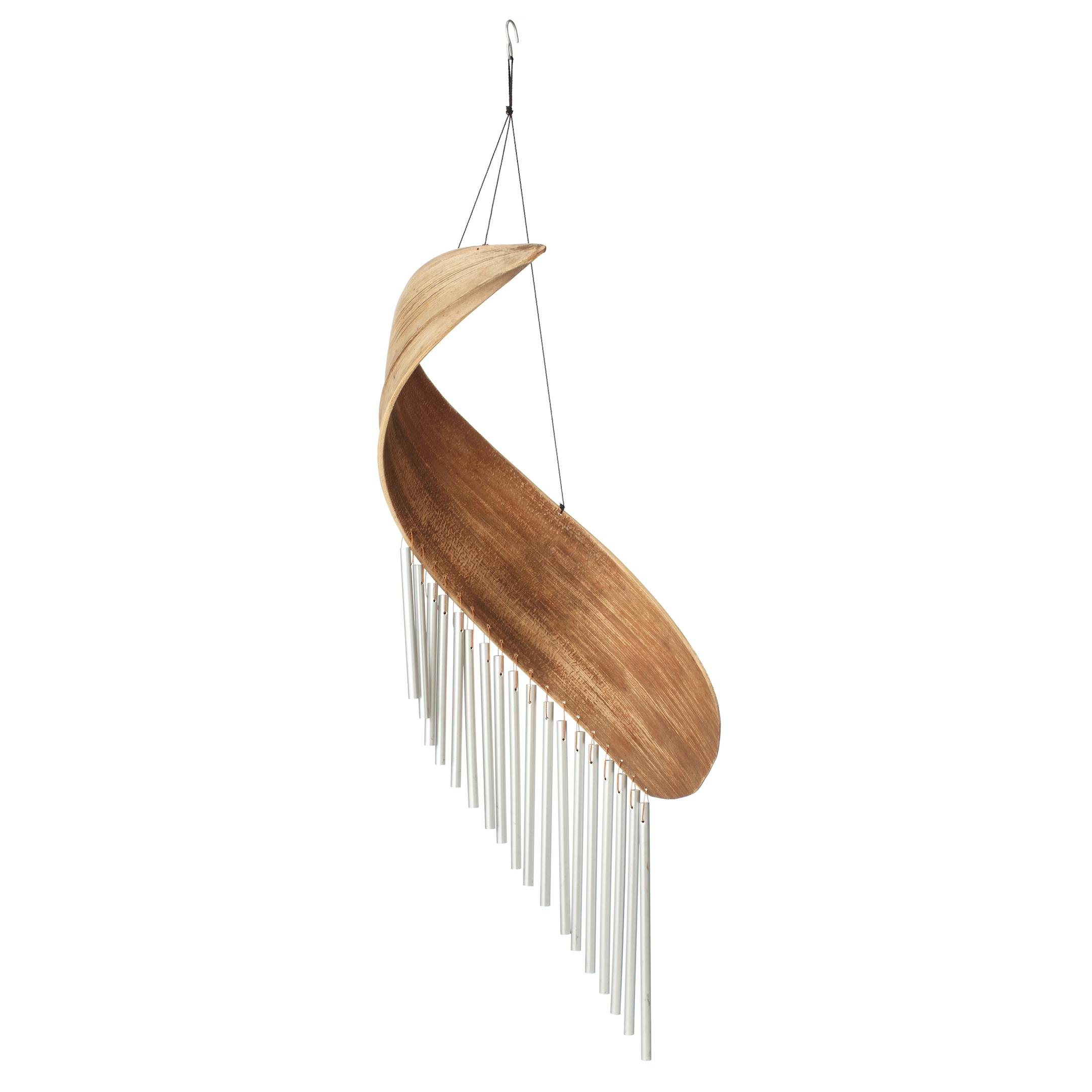 The slightest breeze will provide tinkling music from this wind chime, crafted from the curling dried leaf frond of an Indonesian coconut tree. The chime from Uncommon Goods is best hung under a covered porch to protect it from the weather. Bent Leaf Frond Wind Chime, $30, uncommongoods.com. (Photo courtesy Uncommon Goods/TNS) ORG XMIT: 1177062