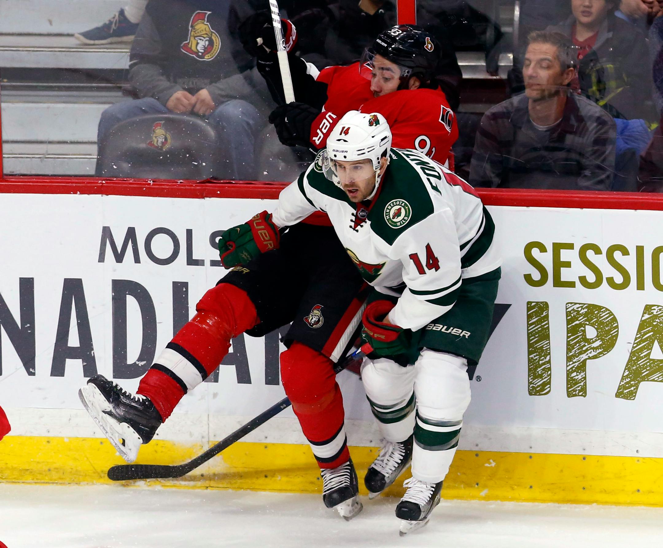 Justin Fontaine and the Wild must put Tuesday's overtime loss to the Senators behind them and forge ahead to Thursday's road trip finale in New Jersey.