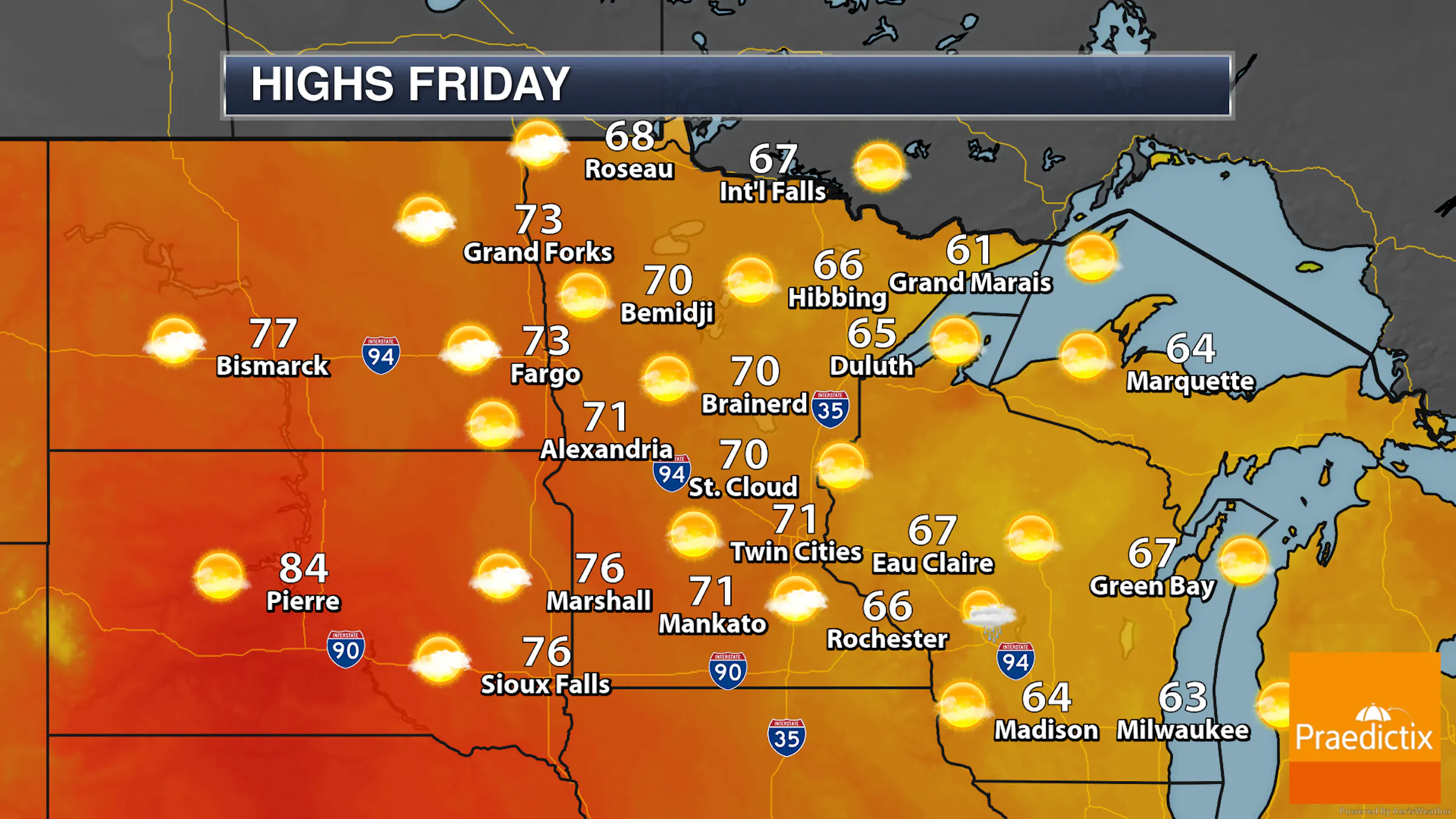 Another Mainly Sunny Day Ahead Friday - Warm Start To October This Weekend
