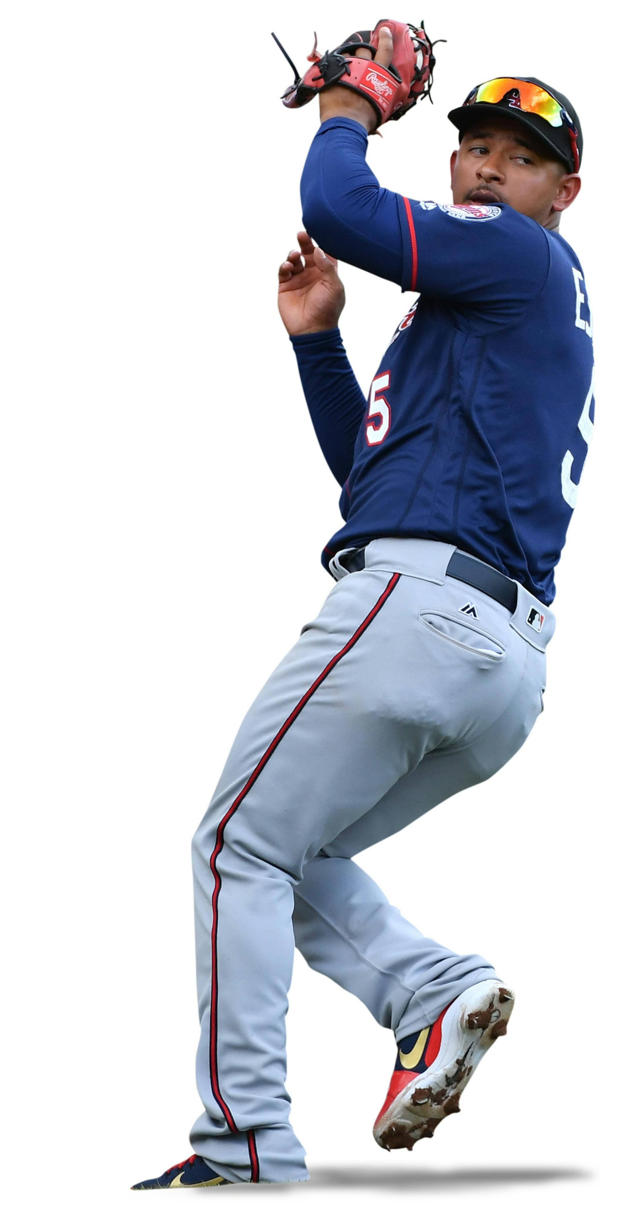 Minnesota Twins infielder Eduardo Escobar catches a pop out to retire the Boston Red Sox's Austin Rei in the fourth inning at JetBlue Park in Fort Myers, Fla., on Friday, Feb. 23, 2018. The Red Sox won, 4-3. (Mark Vancleave/Minneapolis Star Tribune/TNS) ORG XMIT: MIN1802231722390311