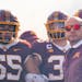 Minnesota Gophers players wait with head coach P.J. Fleck to run out of the tunnel before their game against the Purdue Boilermakers Saturday, Oct. 1,