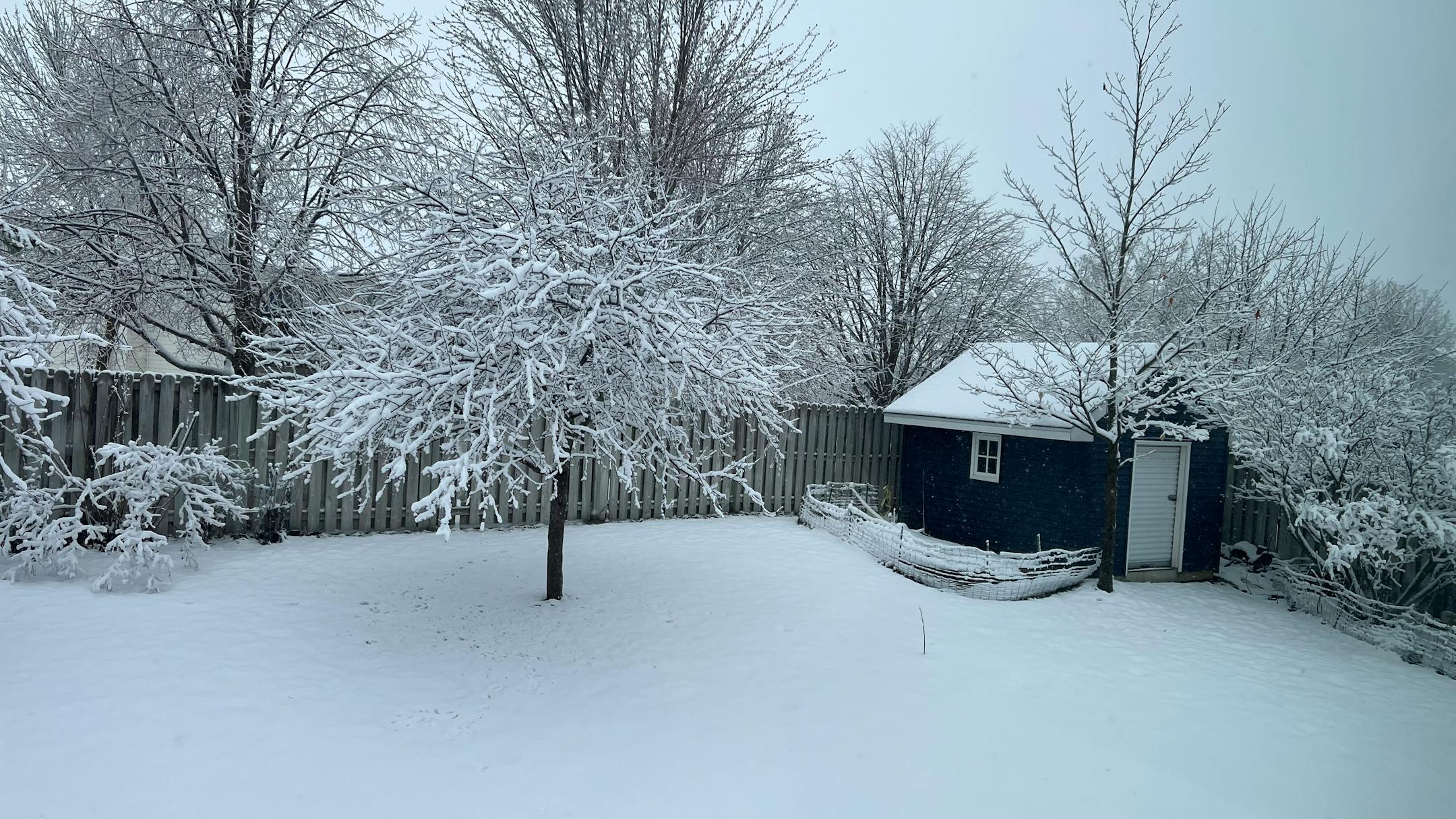 Snow in the northwest metro on April 16, 2023