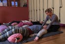 Yoga instructor Maria Toso taught a restorative yoga and somatics workshop at the Yoga Center in St. Paul.