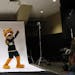 Minnesota Wild mascot Nordy posed for team photographer Bruce Kluckhohn during media day Thursday. ] ANTHONY SOUFFLE &#xef; anthony.souffle@startribun