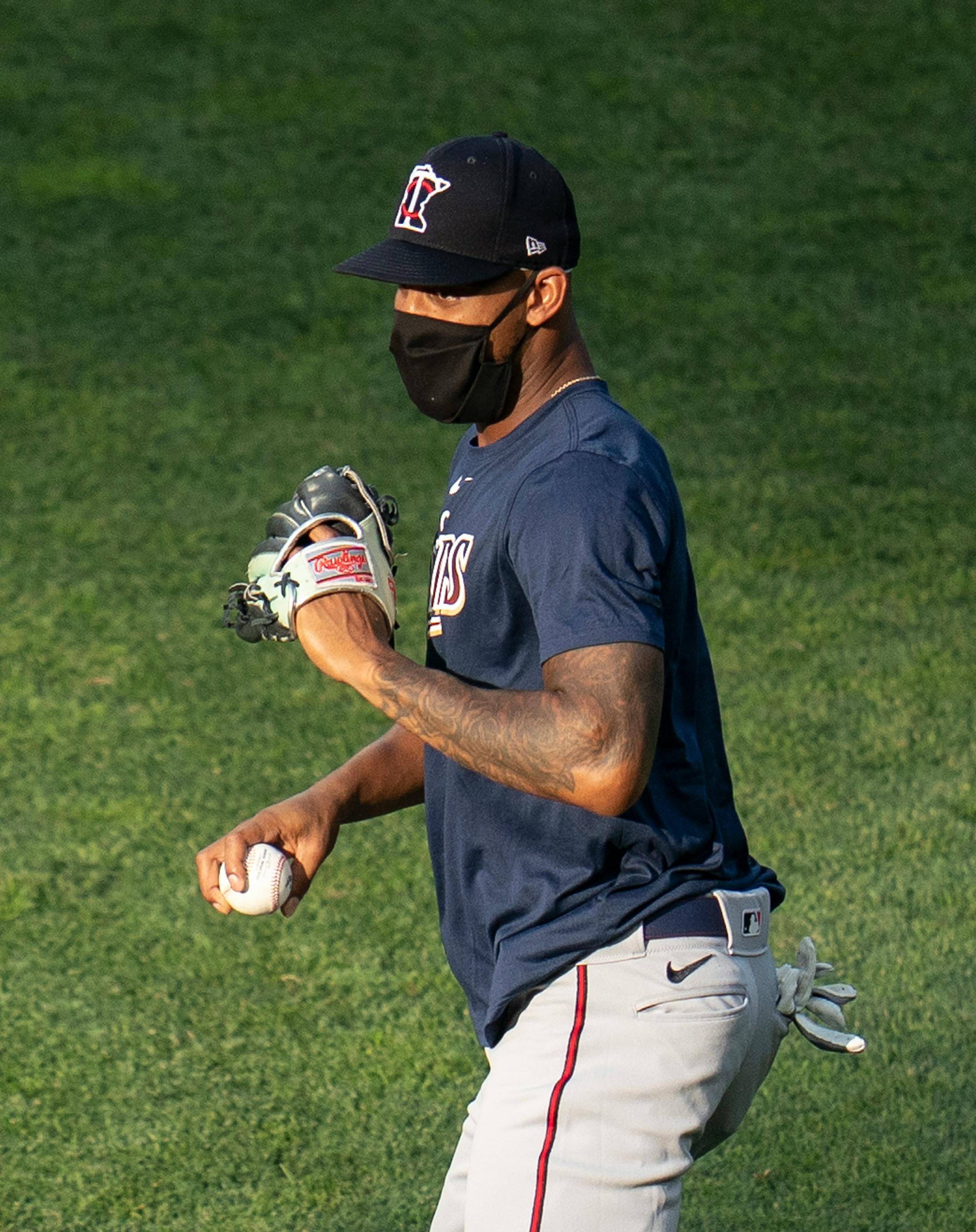 Minnesota Twins center fielder Byron Buxton (25) during practice at Target Field in Minneapolis, Minn., on Wednesday, July 8, 2020.