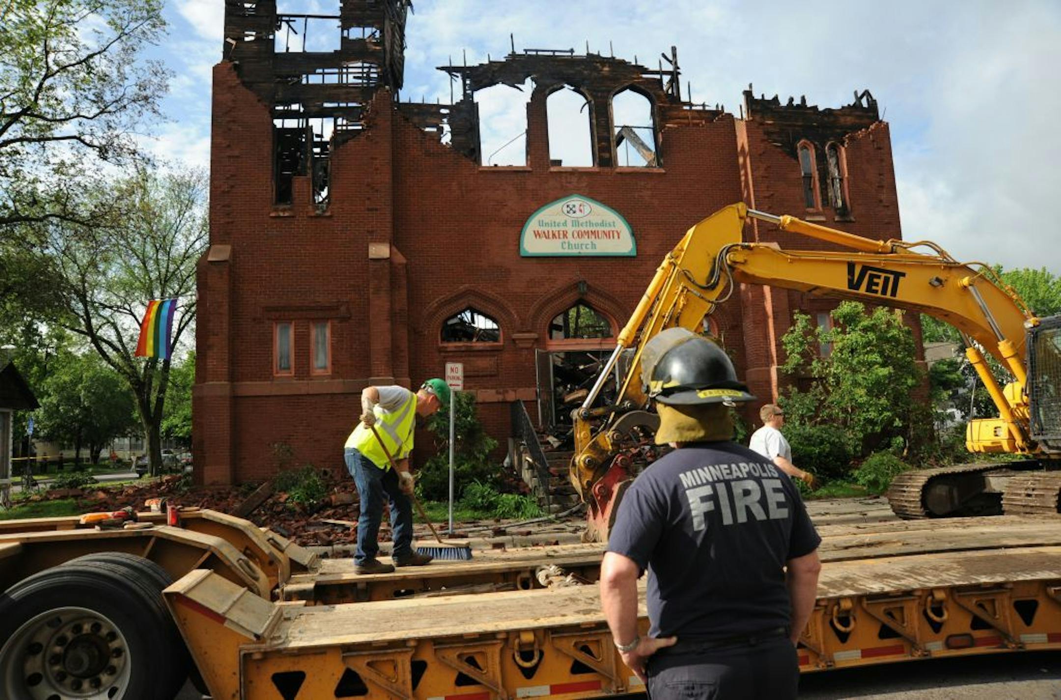 A Sunday evening fire at Walker Community United Methodist, 3104 16th Ave. S. in Minneapolis destroyed the church building.