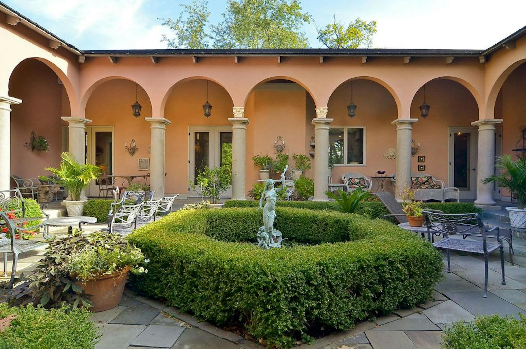 The atrium of the Tuscan-style house in Bloomington.