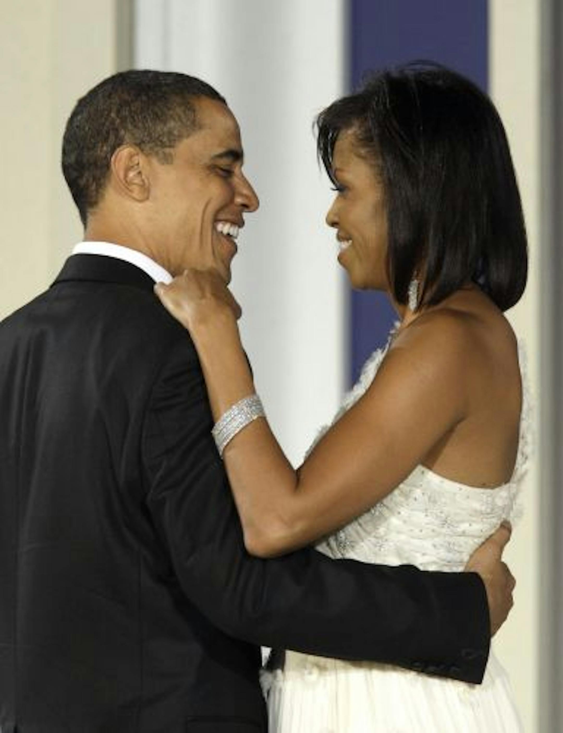 In this Jan. 21, 2009, file photo President Barack Obama and first lady Michelle Obama.