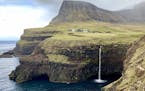 The tiny village of G&#x2021;sadalur on the island of V&#x2021;gar is near what's become one of the most famous attractions on the Faroe Islands: the 