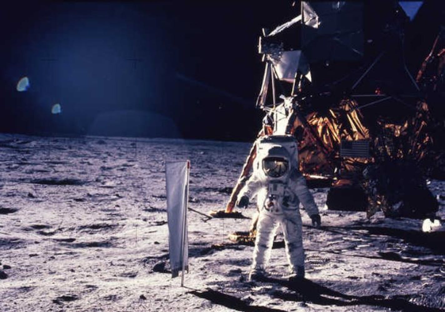 Apollo 11 astronaut Buzz Aldrin walked on the surface of the moon on July 30, 1969.