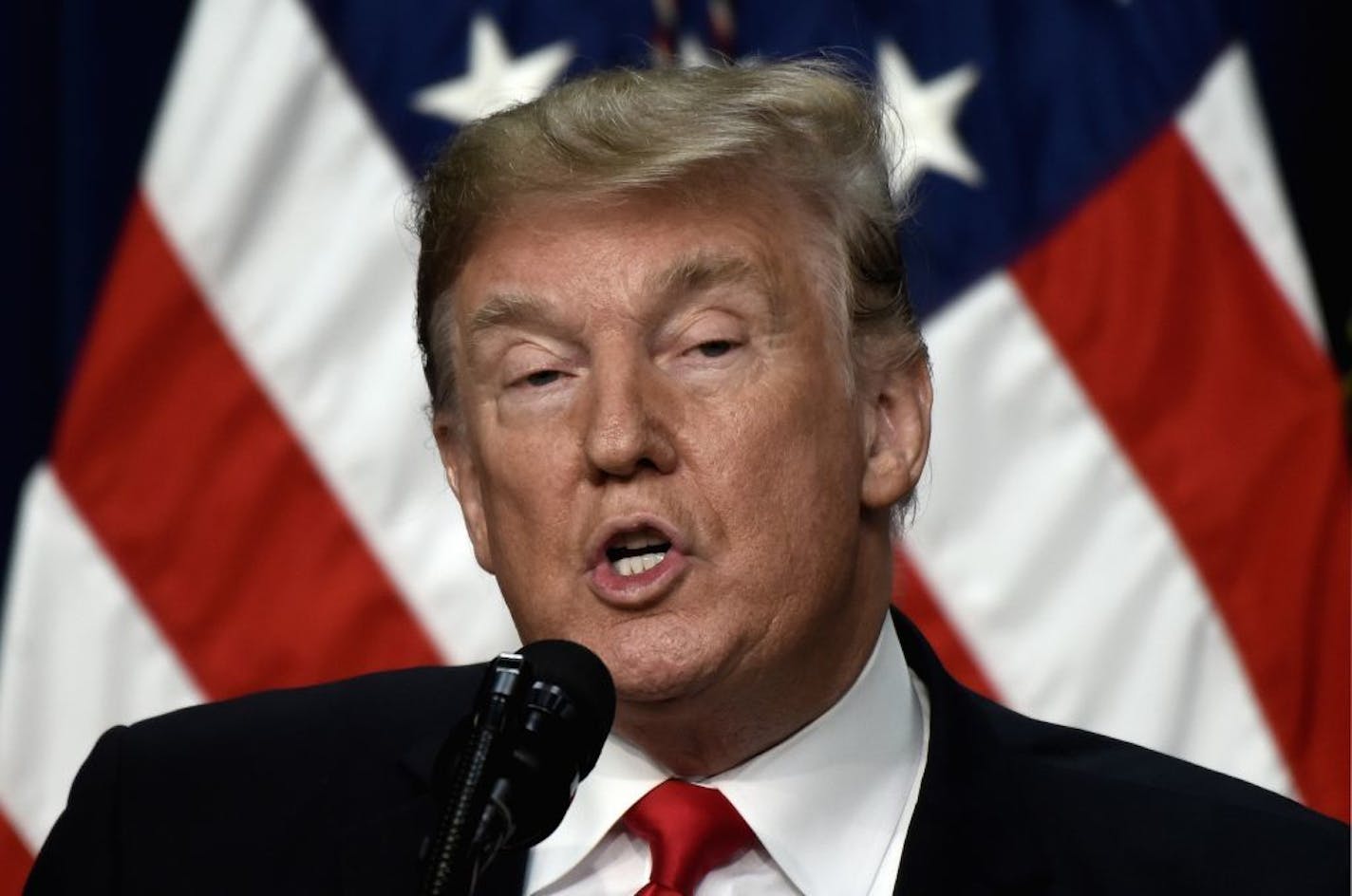 President Donald Trump speaks during a signing ceremony for H.R. 2, the "Agriculture Improvement Act of 2018" on Thursday, Dec. 20, 2018 in the EEOB building in Washington, D.C.