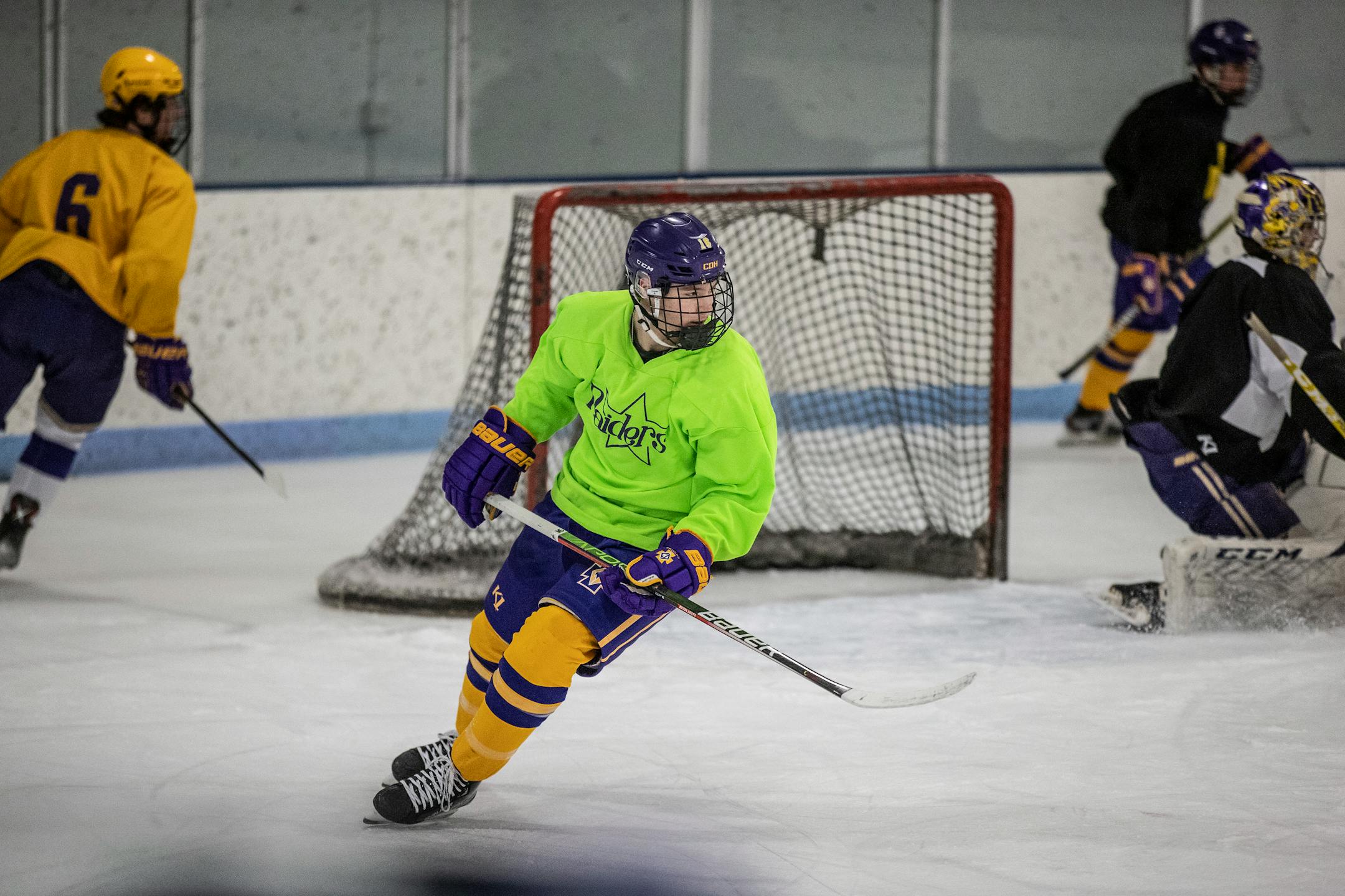 Jake Sondreal of Cretin-Derham Hall during practice , in St. Paul, Minn., on Monday, Nov. 22, 2021. Cretin-Derham Hall boys' hockey practice at Charles Schulz-Highland Arena. ] JERRY HOLT •Jerry.Holt@startribune.com