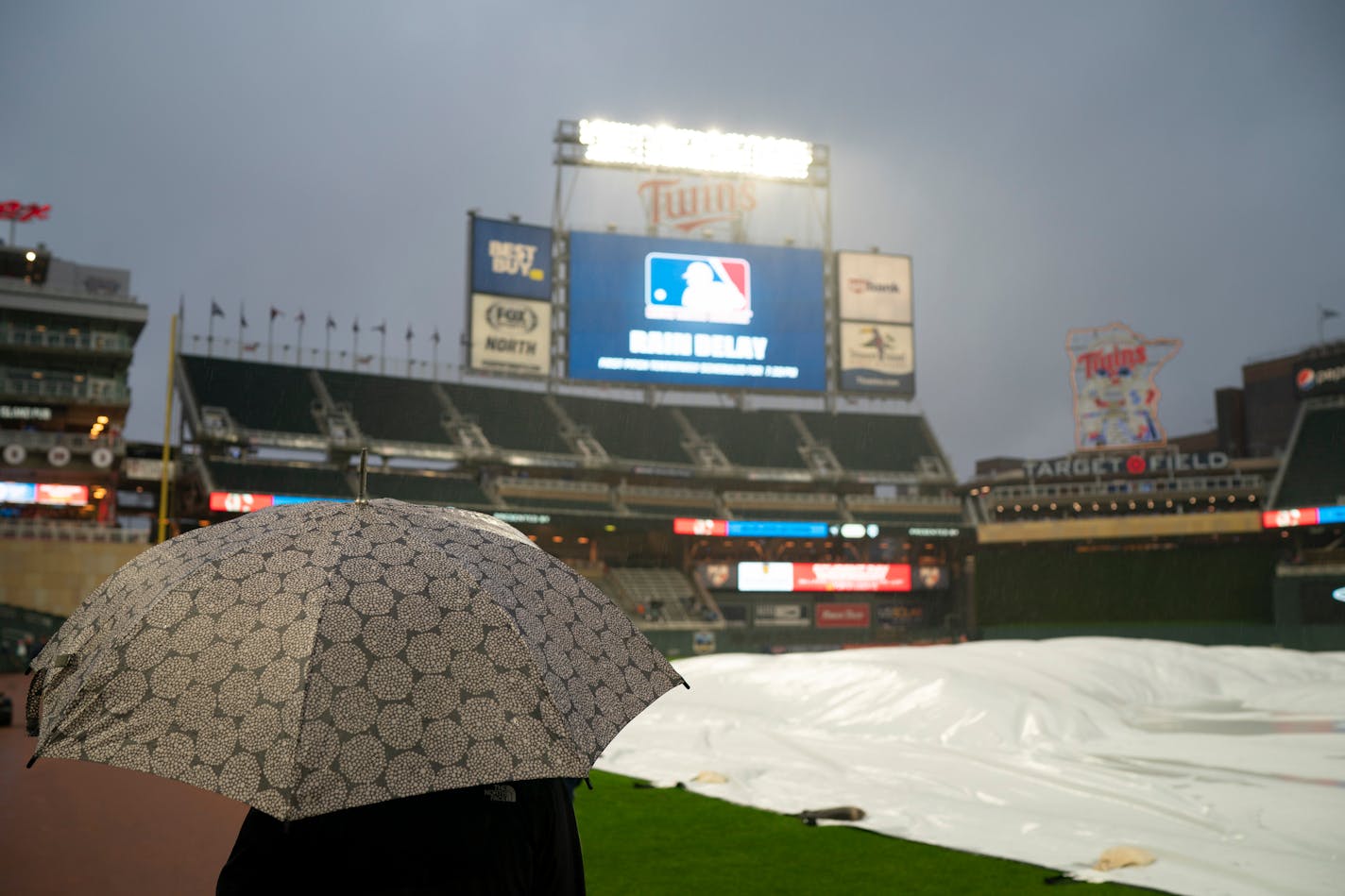 Wednesday's game was delayed by about an hour due to rain.