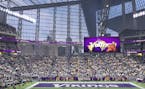 "Madden '16" offers a sneak peek at the not-yet-completed Vikings stadium in downtown Minneapolis.
