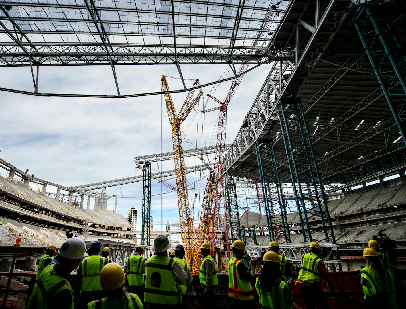 The innovative roof at U.S. Bank Stadium will be made of ethylene tetrafluoroethylene, a self-cleaning, fluorine-based plastic.