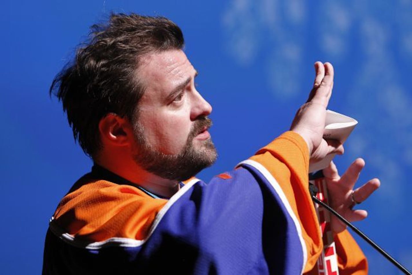 Director Kevin Smith addresses the audience after the premiere of his film "Red State" during the 2011 Sundance Film Festival in Park City, Utah on Sunday, Jan. 23, 2011.