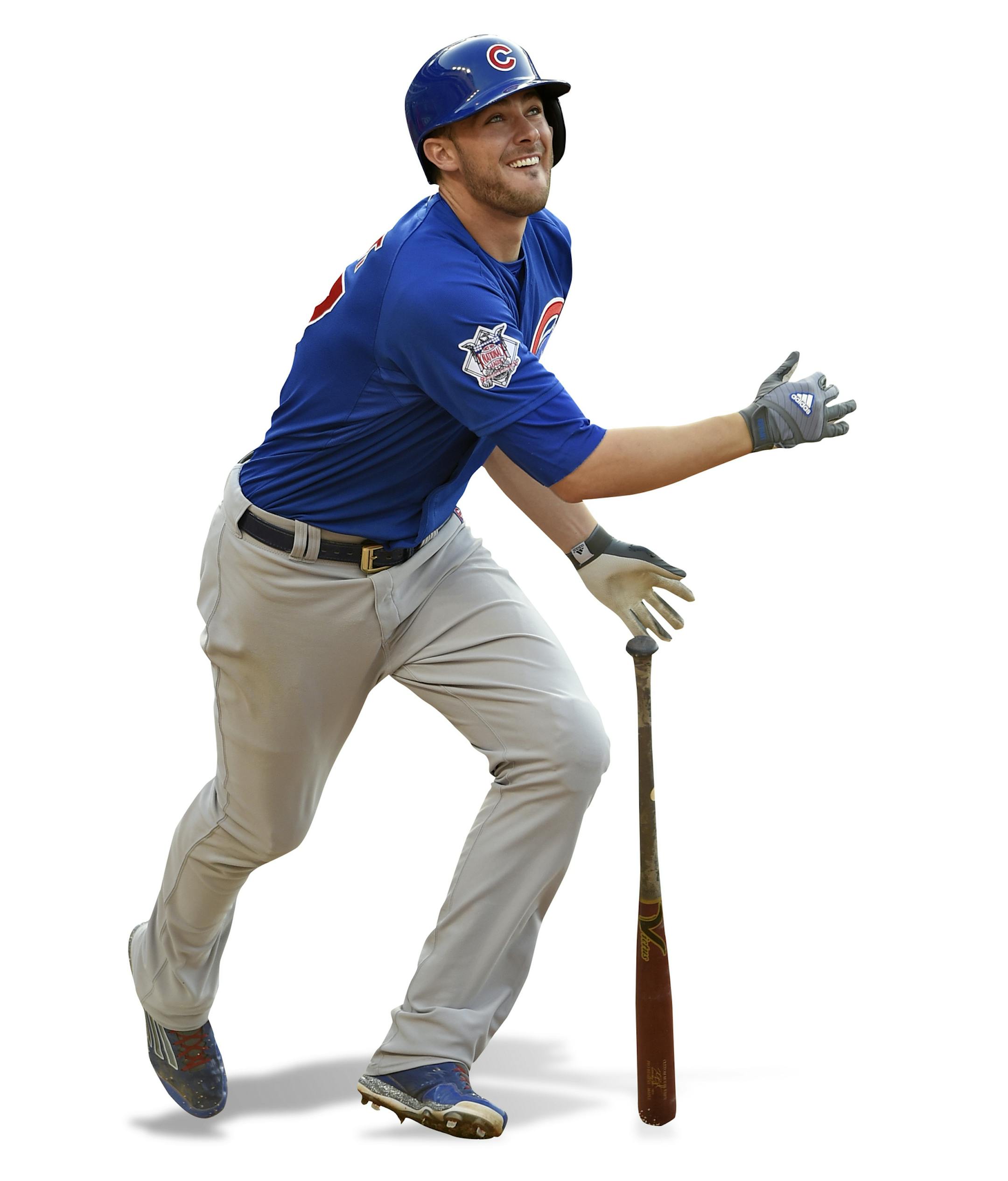 Chicago Cubs' Kris Bryant watches his triple during the eighth inning of a baseball game against the Washington Nationals, Sunday, June 7, 2015, in Washington. The Cubs won 6-3. (AP Photo/Nick Wass) ORG XMIT: OTKNY