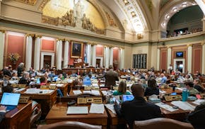 The House gathers for debate on bills at the State Capitol in St. Paul on Monday.