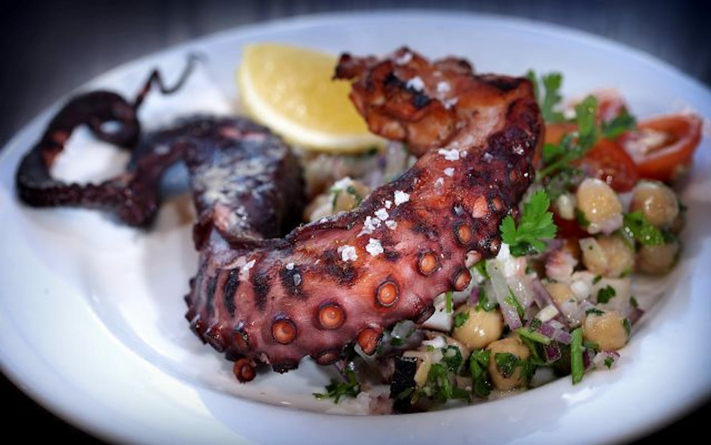 Wood-grilled octopus