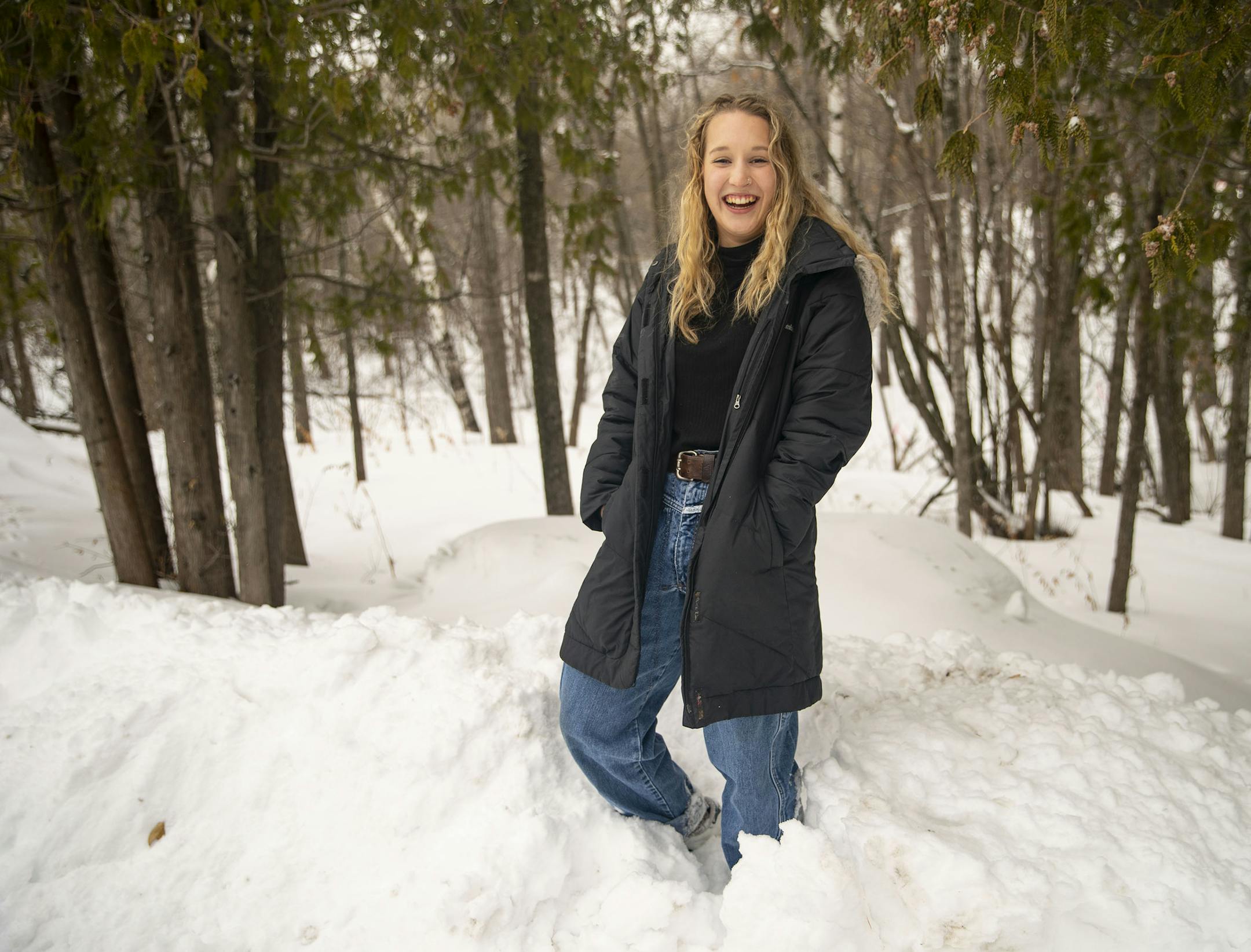 Annie Counihan posed for a portrait in front of a small grove of trees on the University of Minnesota at Duluth campus on Tuesday January 14, 2020. ]
ALEX KORMANN • alex.kormann@startribune.com Annie Counihan is a sophomore at the University of Minnesota at Duluth who started Shatter the Silence to raise awareness of sexual assault and advocate for survivors.